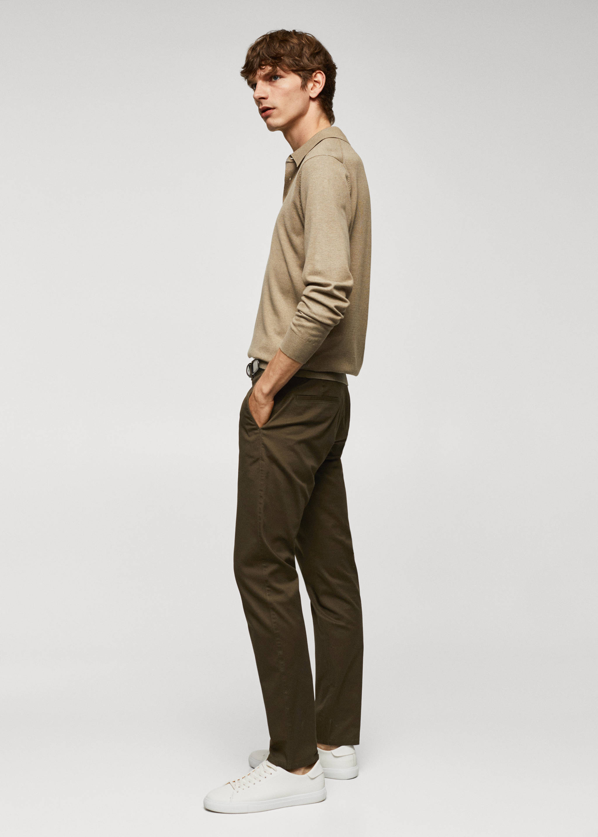 Slim fit serge chino trousers - Details of the article 2