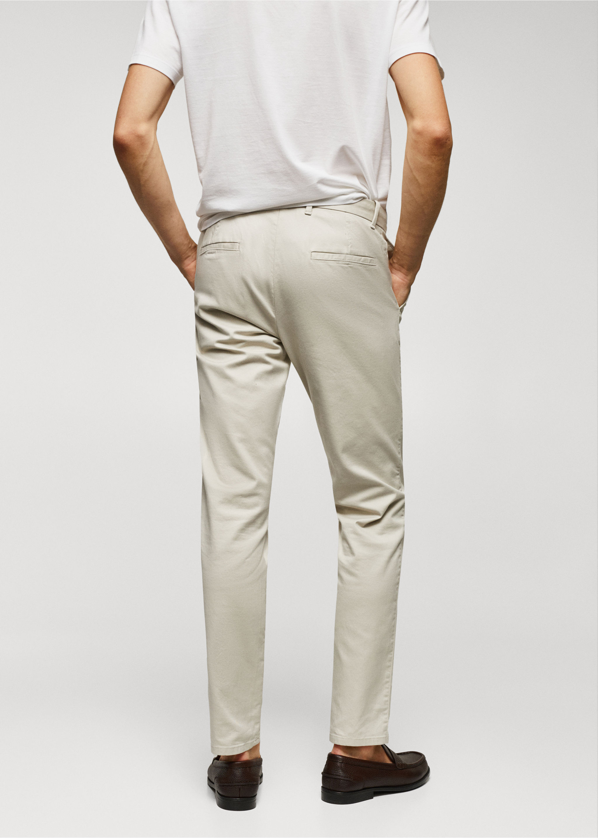 Παντελόνι τσίνο slim fit σερζ - Πίσω όψη προϊόντος