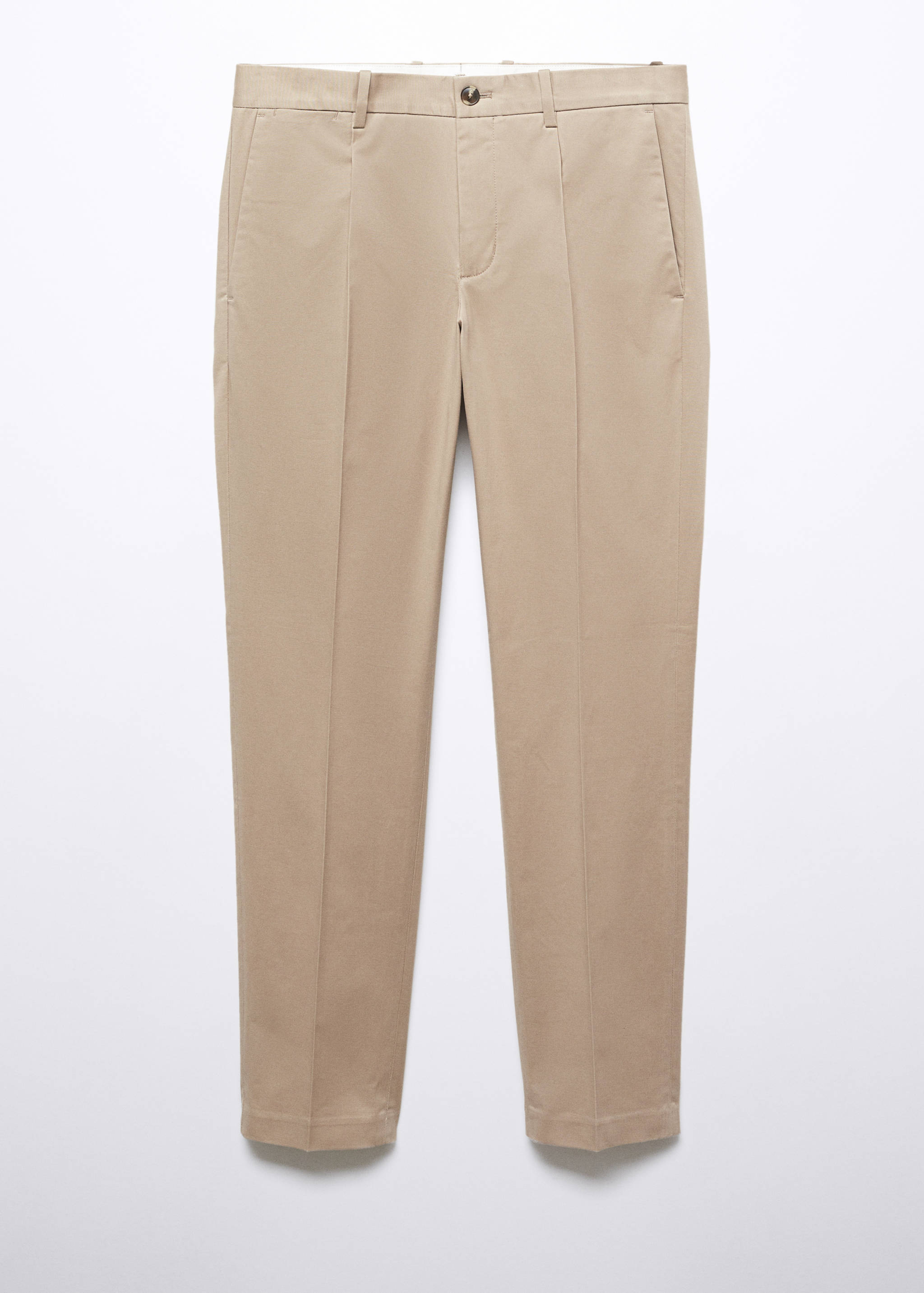 Slim-fit pleated cotton chinos - Article without model