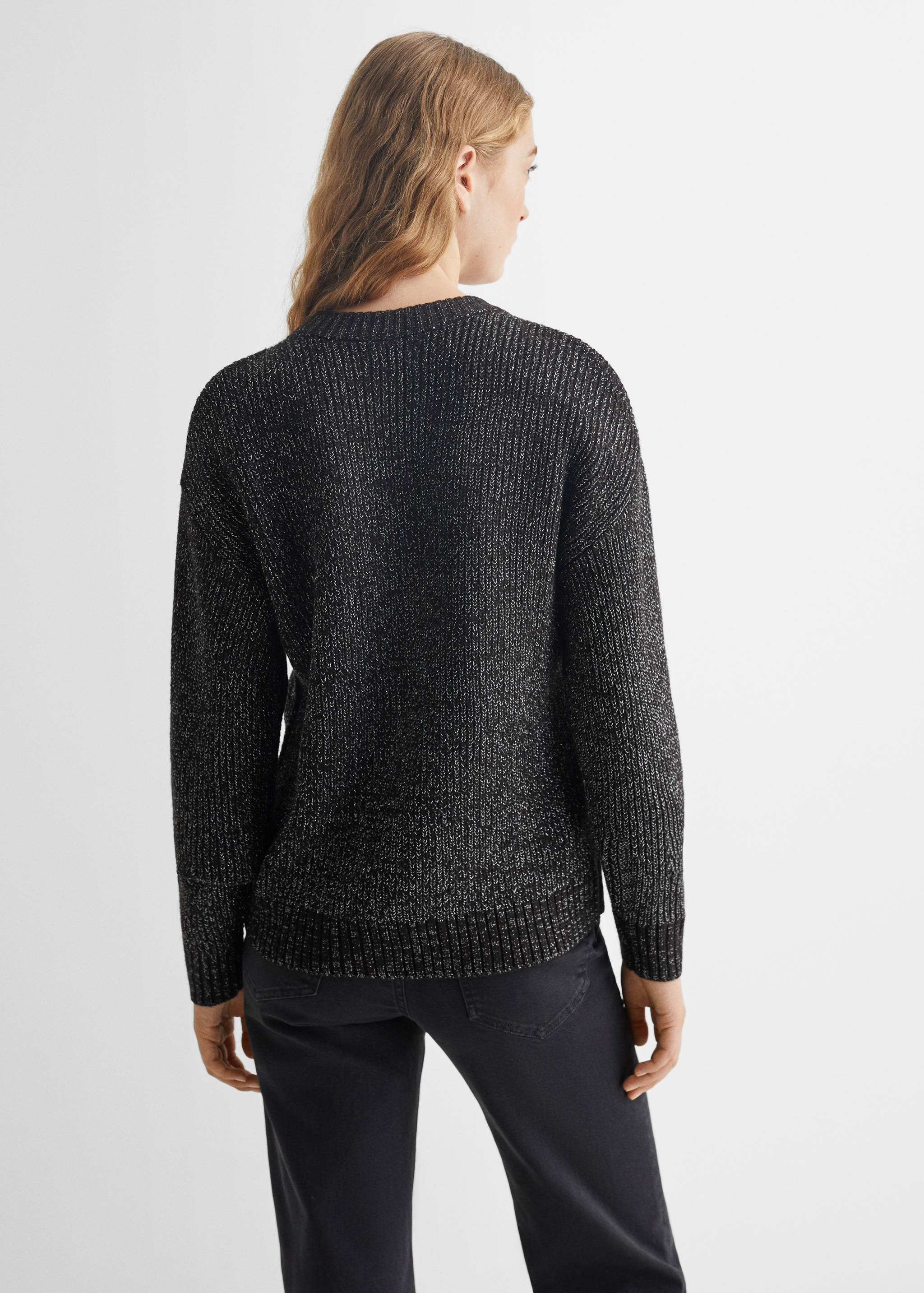 Gloss-effect knitted sweater - Reverse of the article
