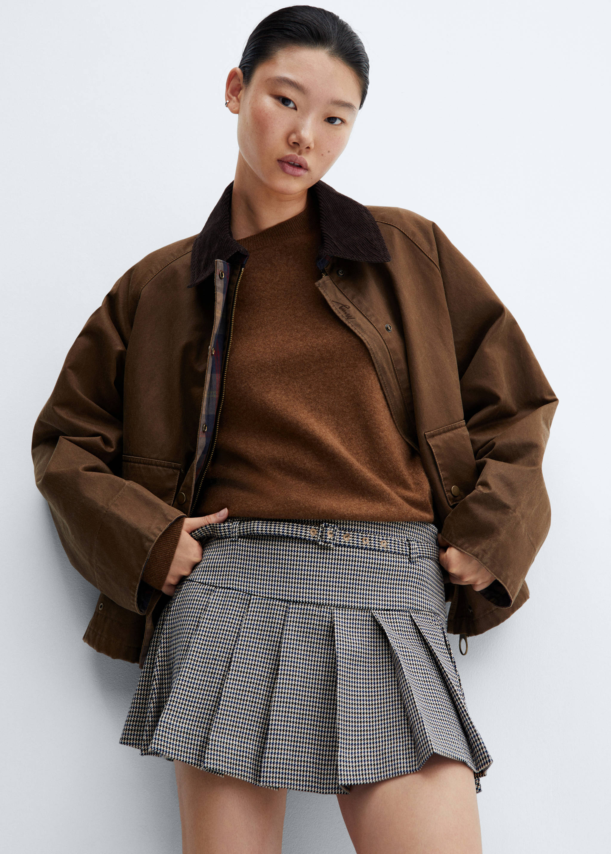 Houndstooth belt miniskirt - Details of the article 2