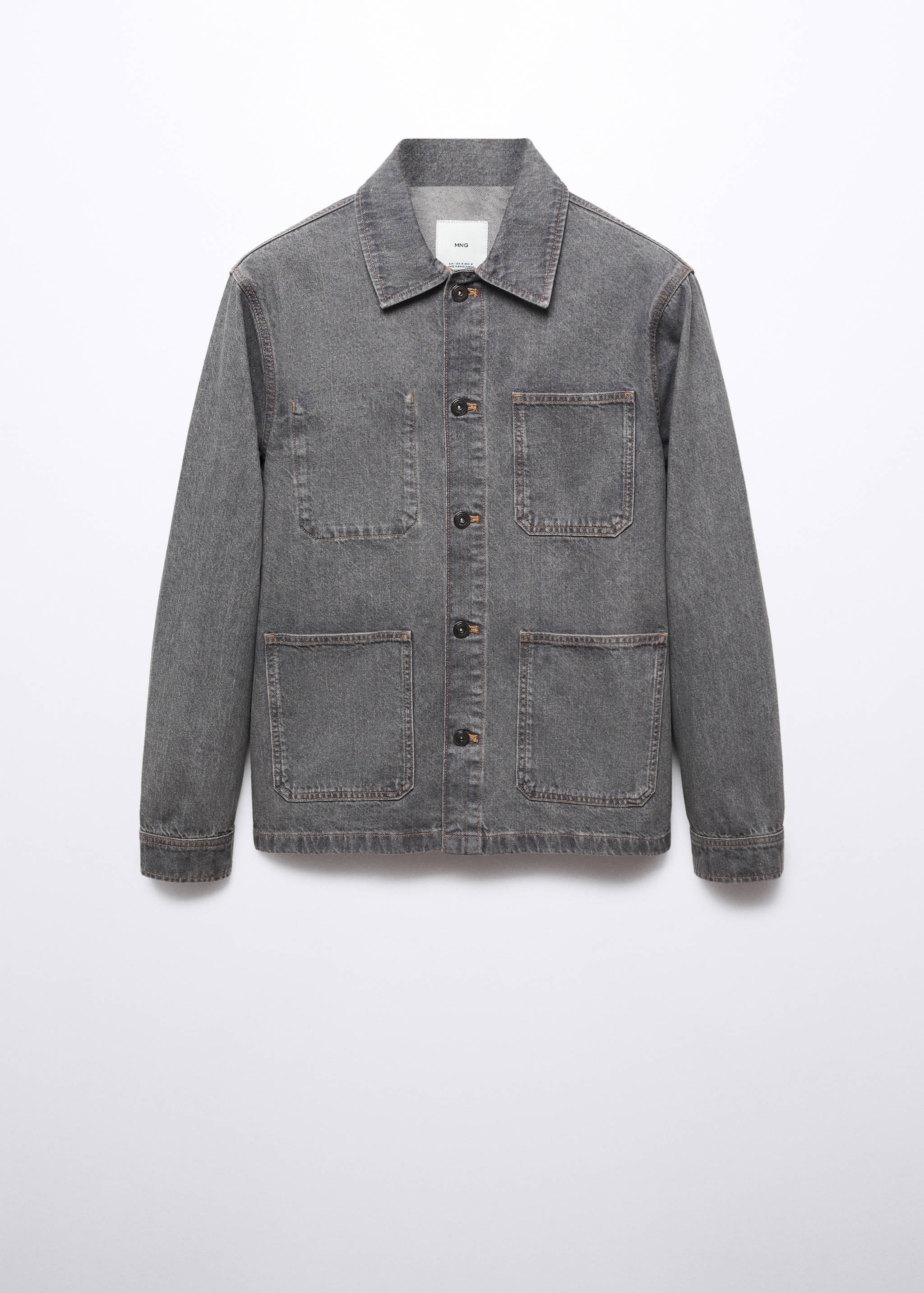Cotton denim overshirt with pockets - Article without model