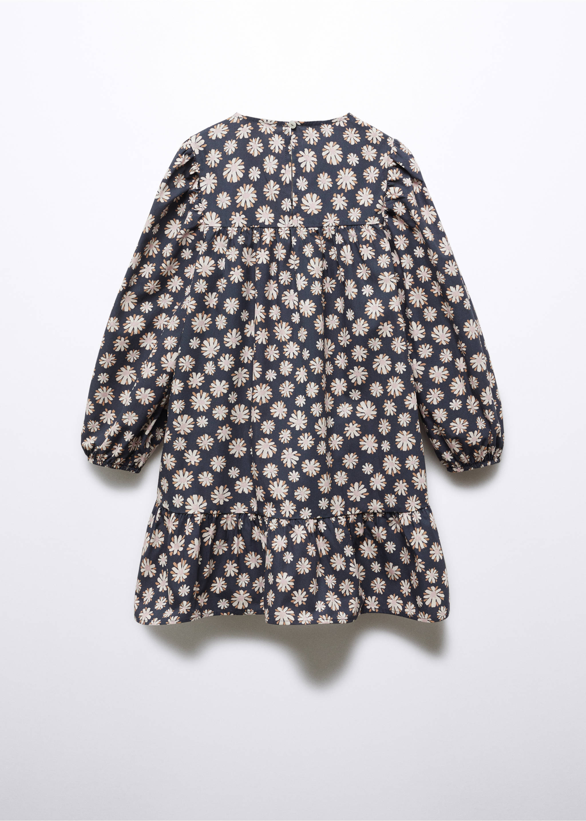 Robe coton fleurs - Verso de l’article, Gris. Ref: 57044420-00.