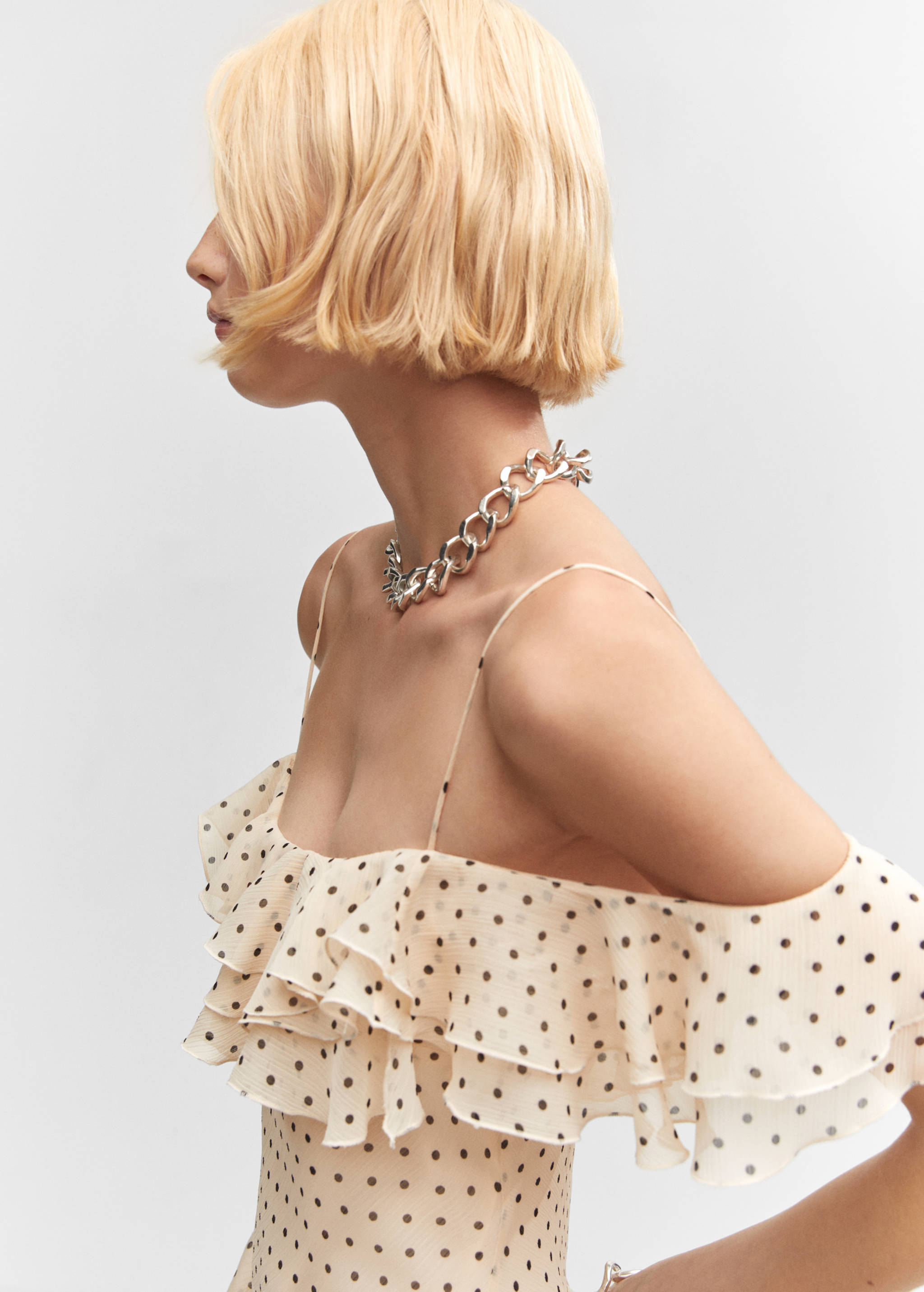 Polka-dot dress with ruffles - Details of the article 1