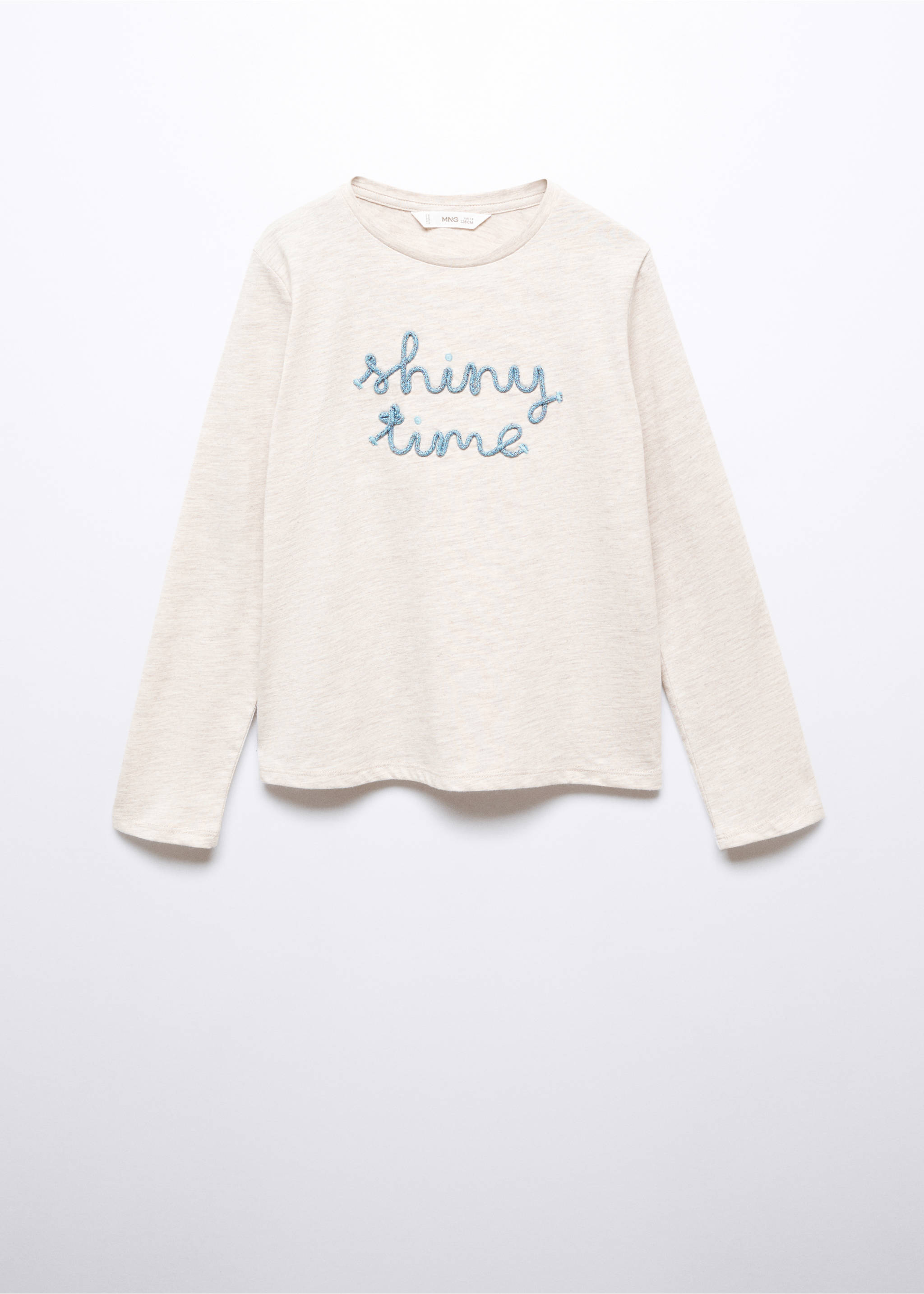 Long-sleeved t-shirt with message - Article without model, Sand. Ref: 57044433-00.