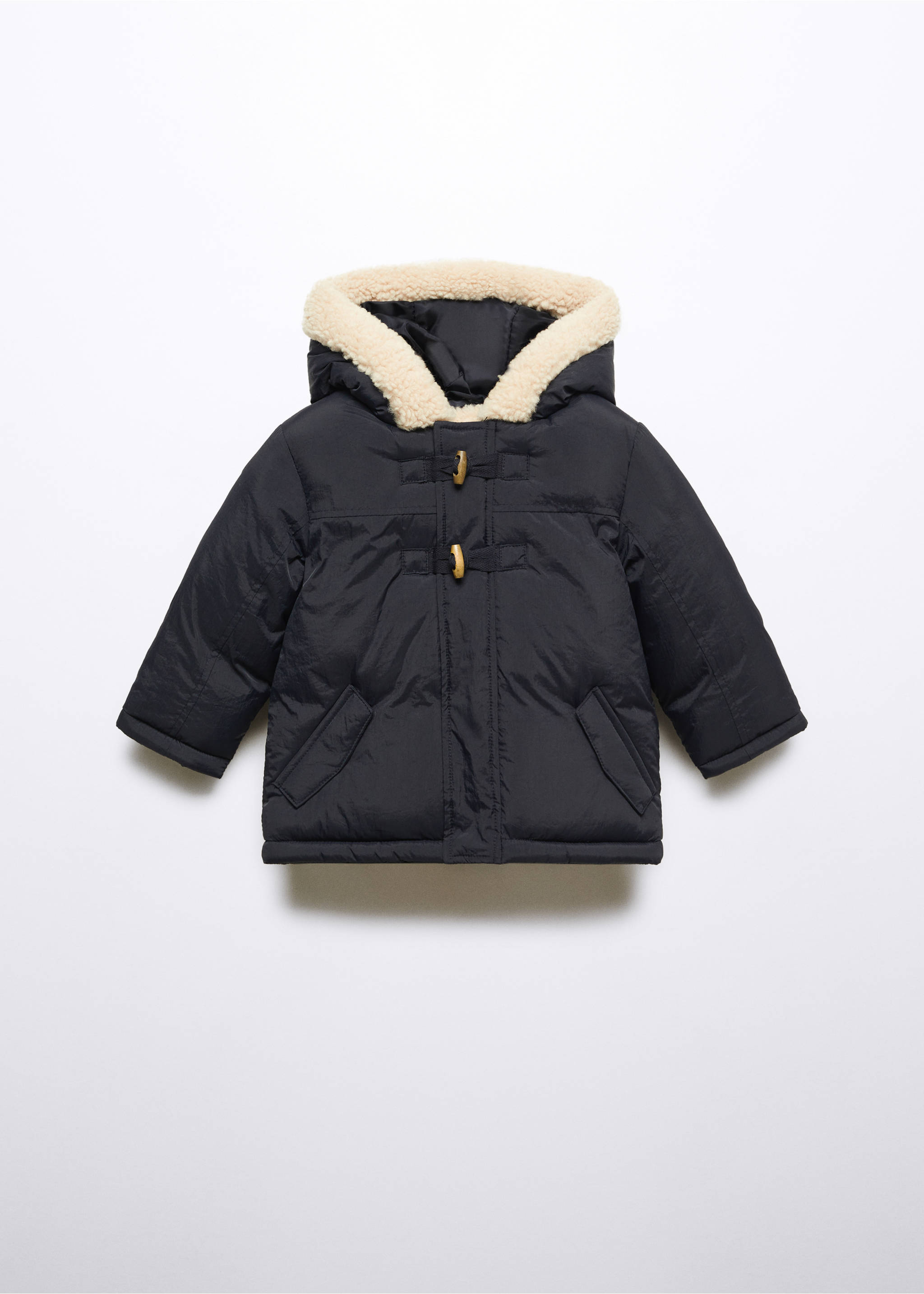 Steppanorak mit Innenfutter aus Plüsch - Artikel ohne Model, Schwarz. Ref: 57044757-00.