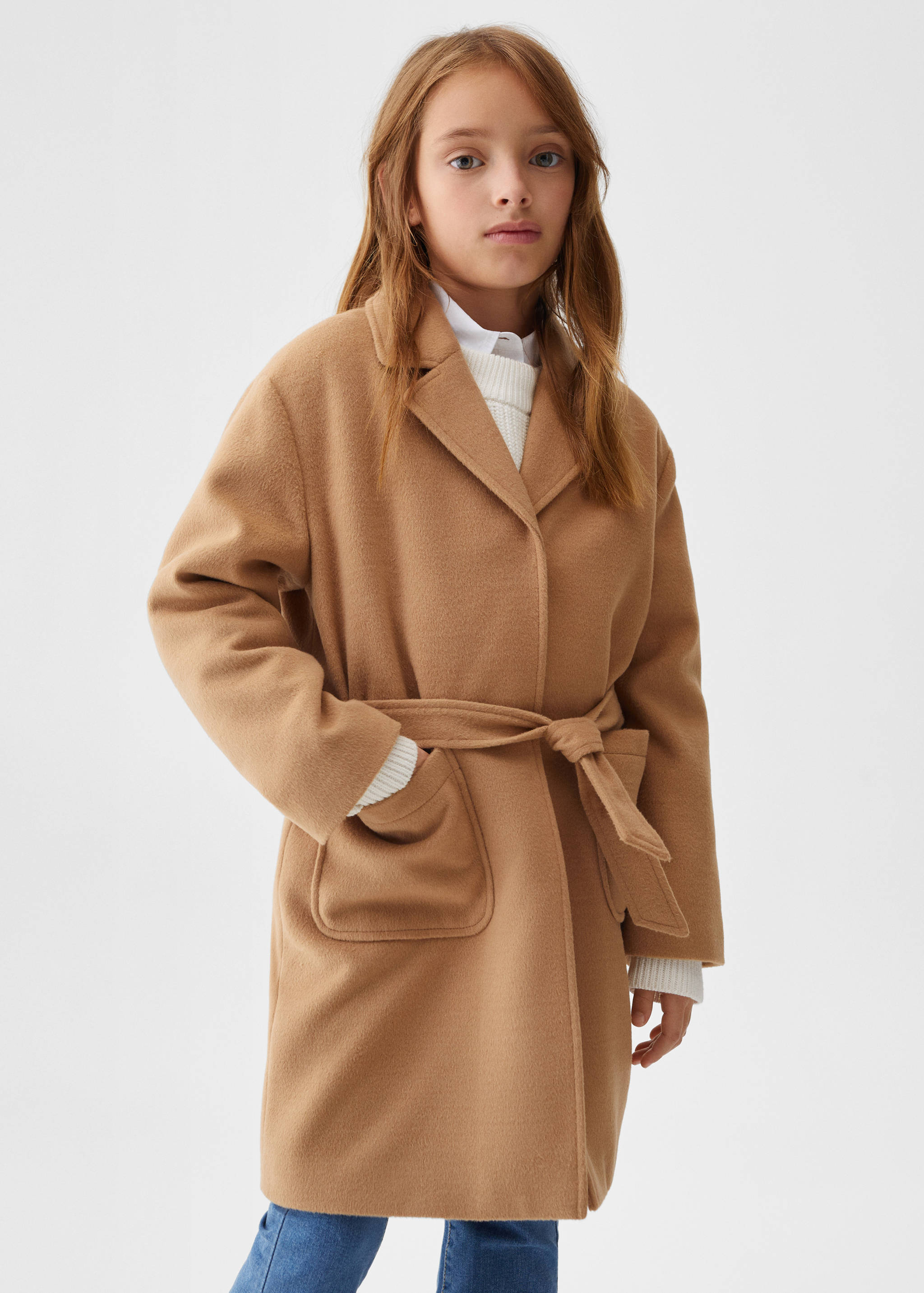 Coat with lapels and belt - Medium plane