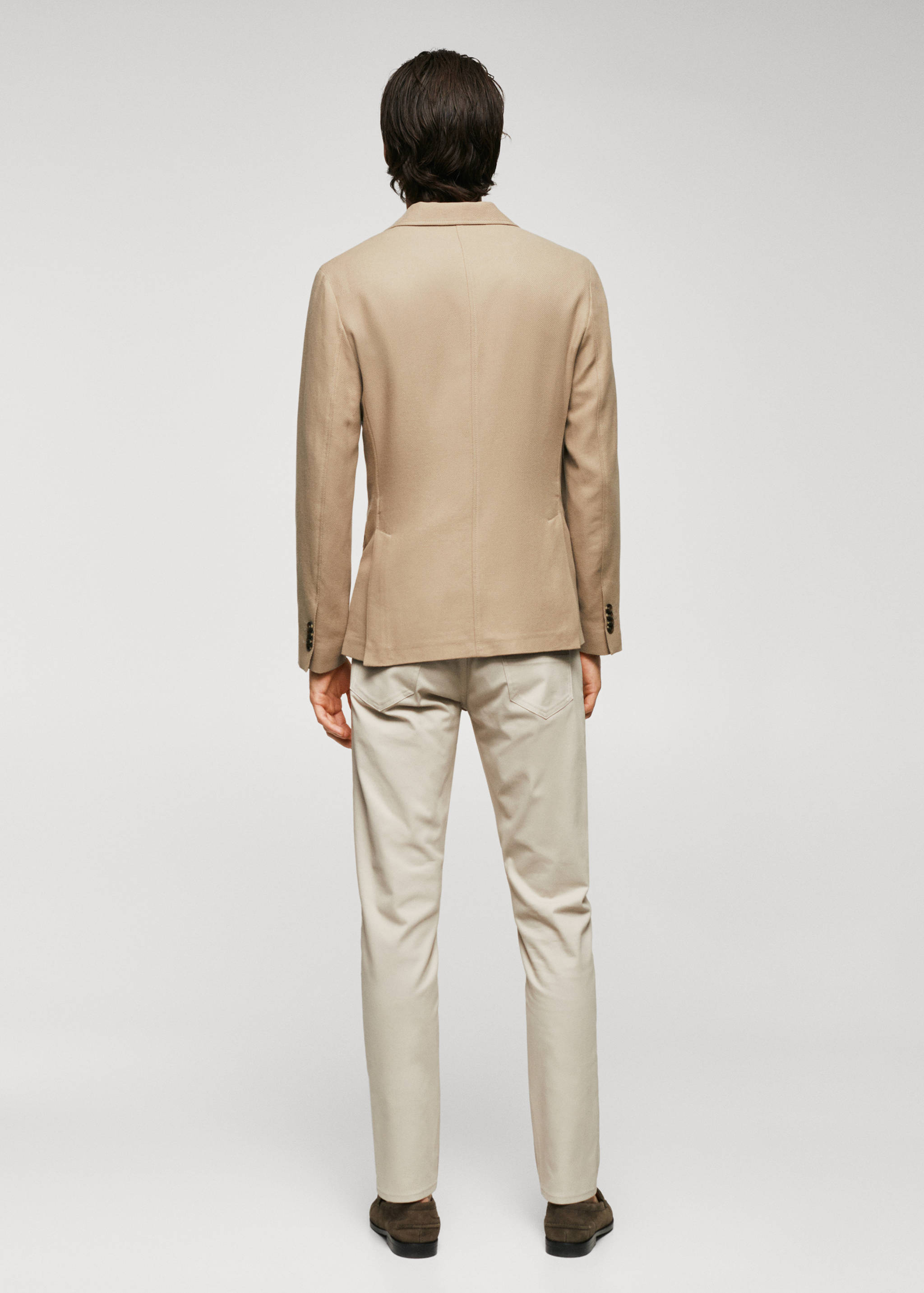 Strukturierter Slim Fit-Baumwollblazer - Rückseite des Artikels