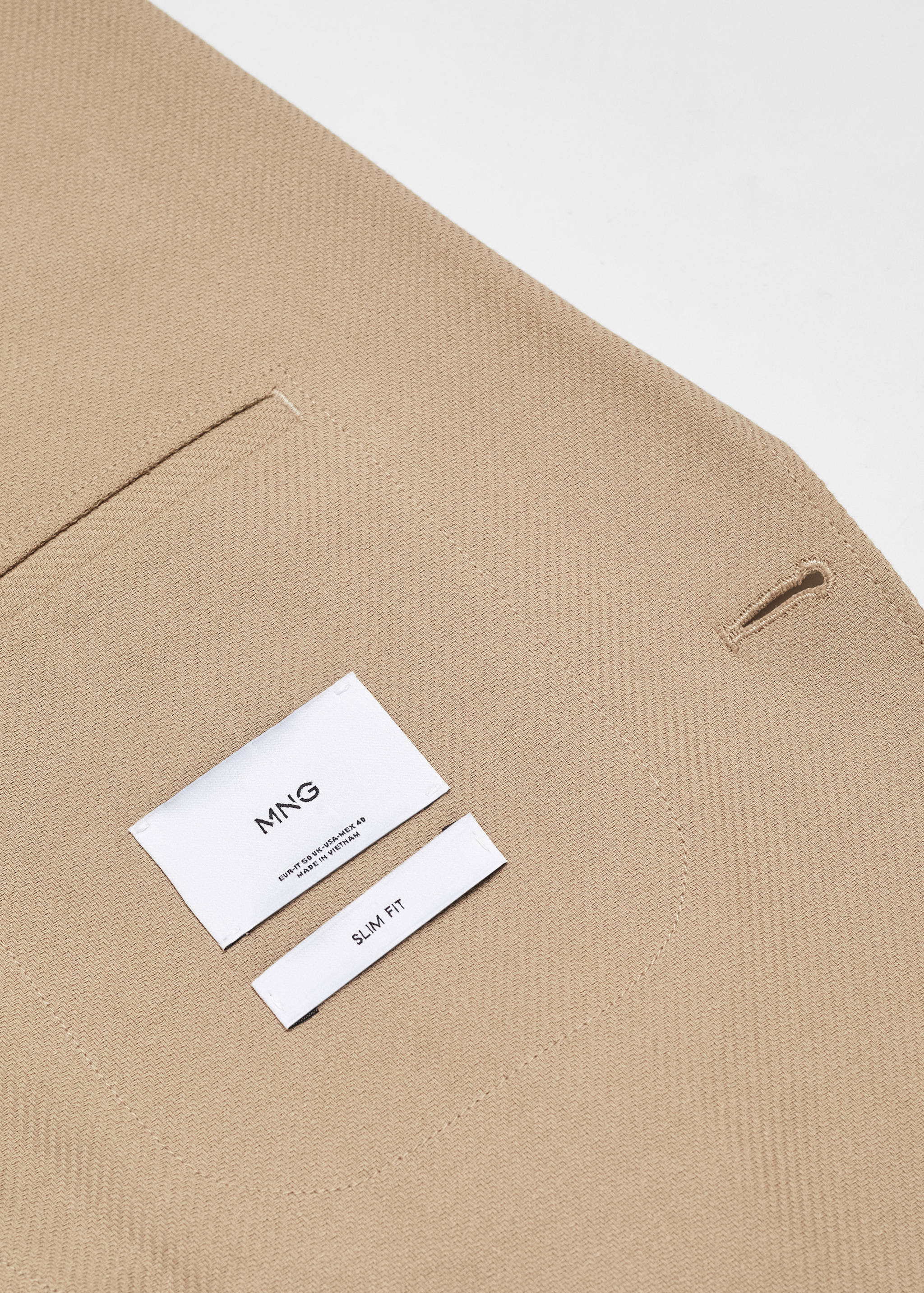 Strukturierter Slim Fit-Baumwollblazer - Detail des Artikels 0