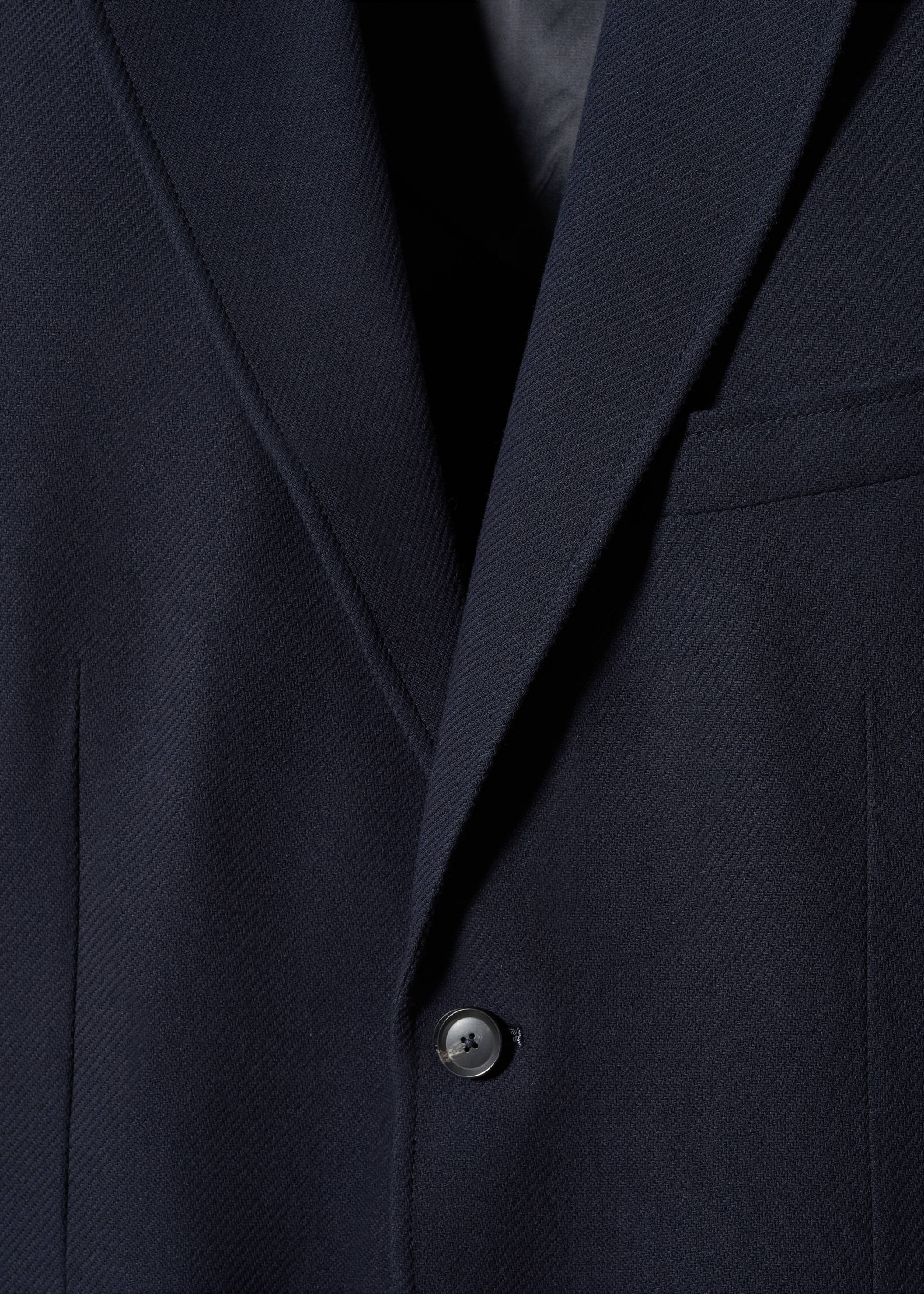 Strukturierter Slim Fit-Baumwollblazer - Detail des Artikels 8, Marineblau. Ref: 57044760-00.