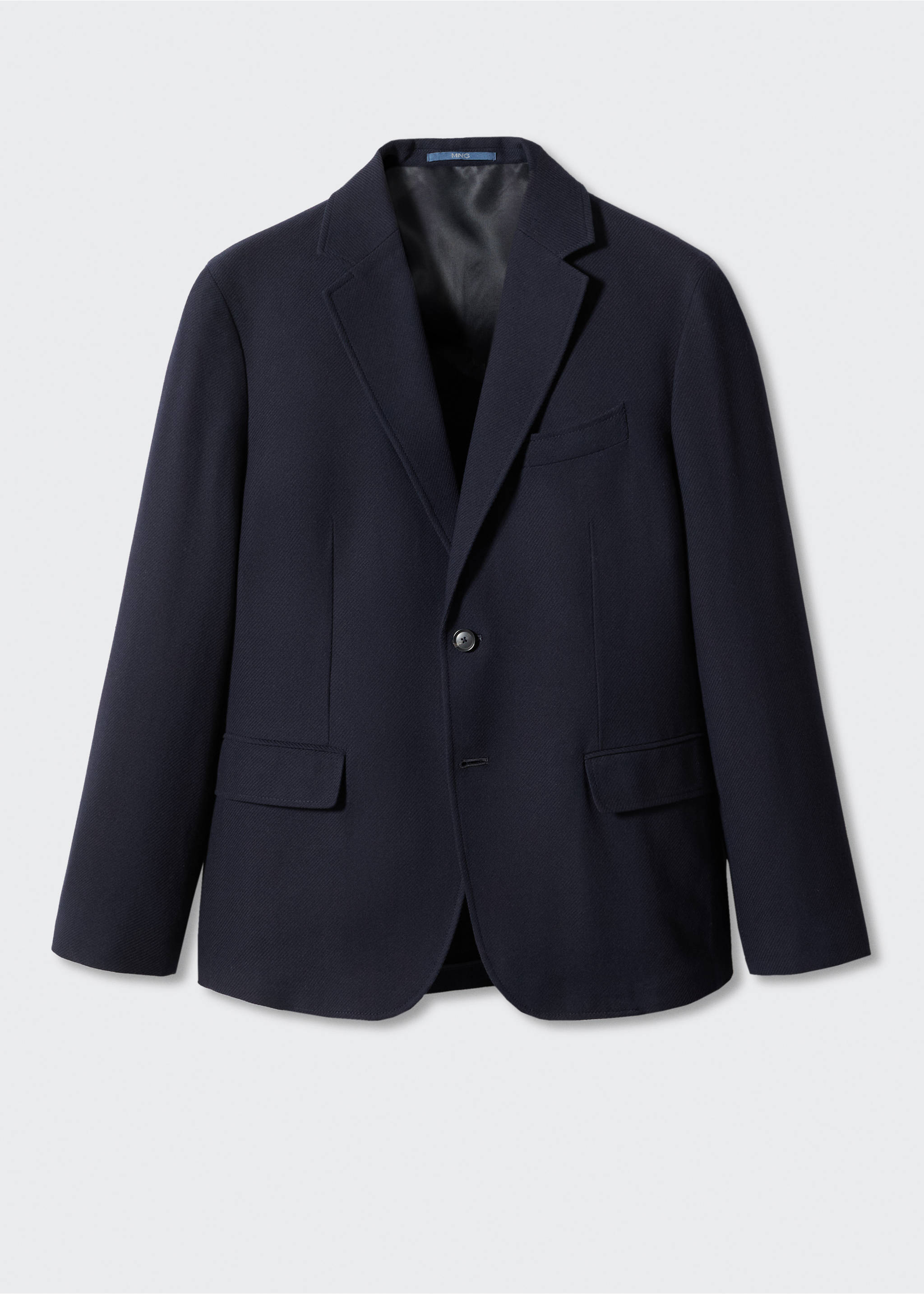 Bavlněné sako slim fit se strukturou - Zboží bez modelu, Námořnická modrá. Ref: 57044760-00.