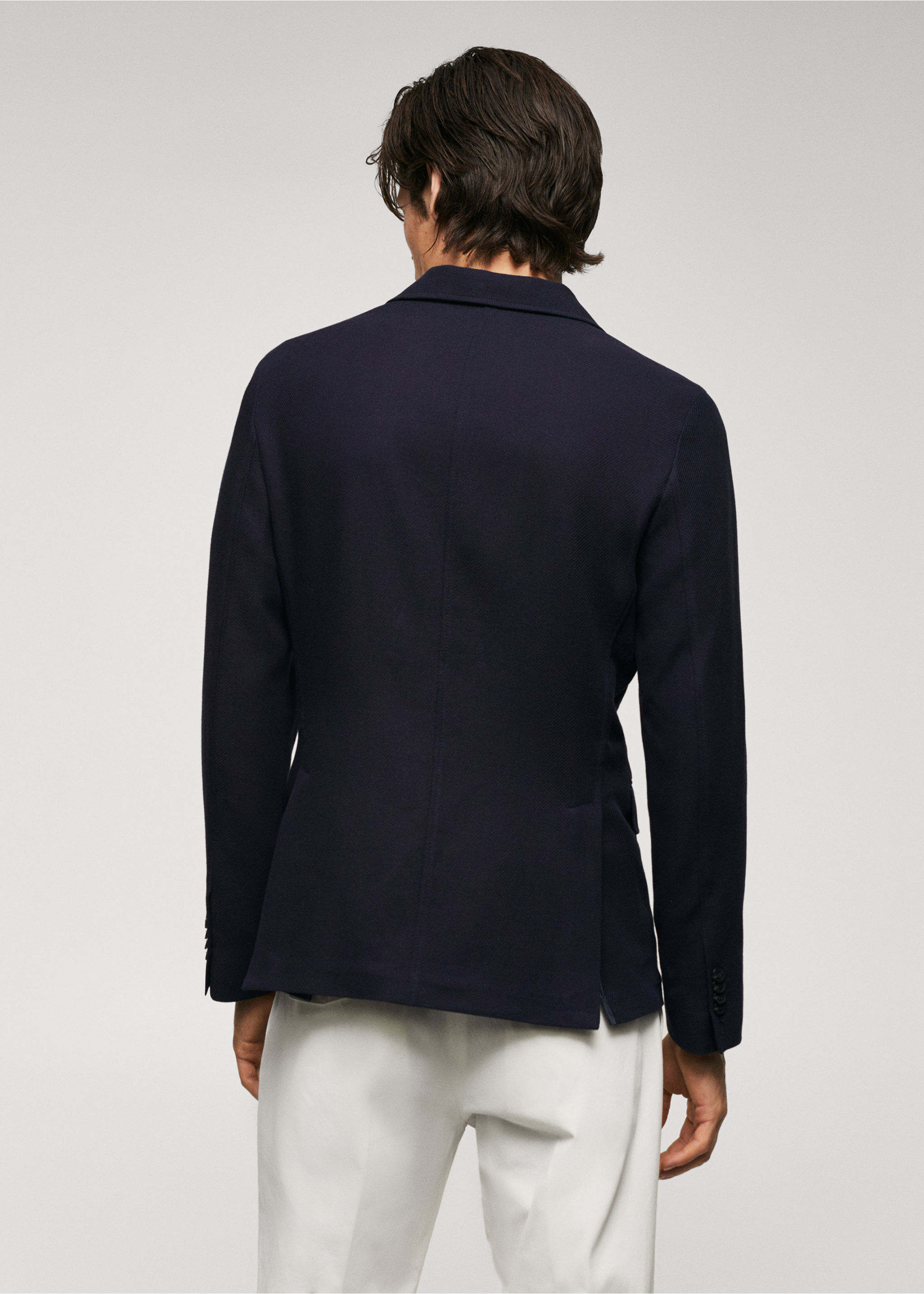 Structured slim fit cotton blazer - Reverse of the article