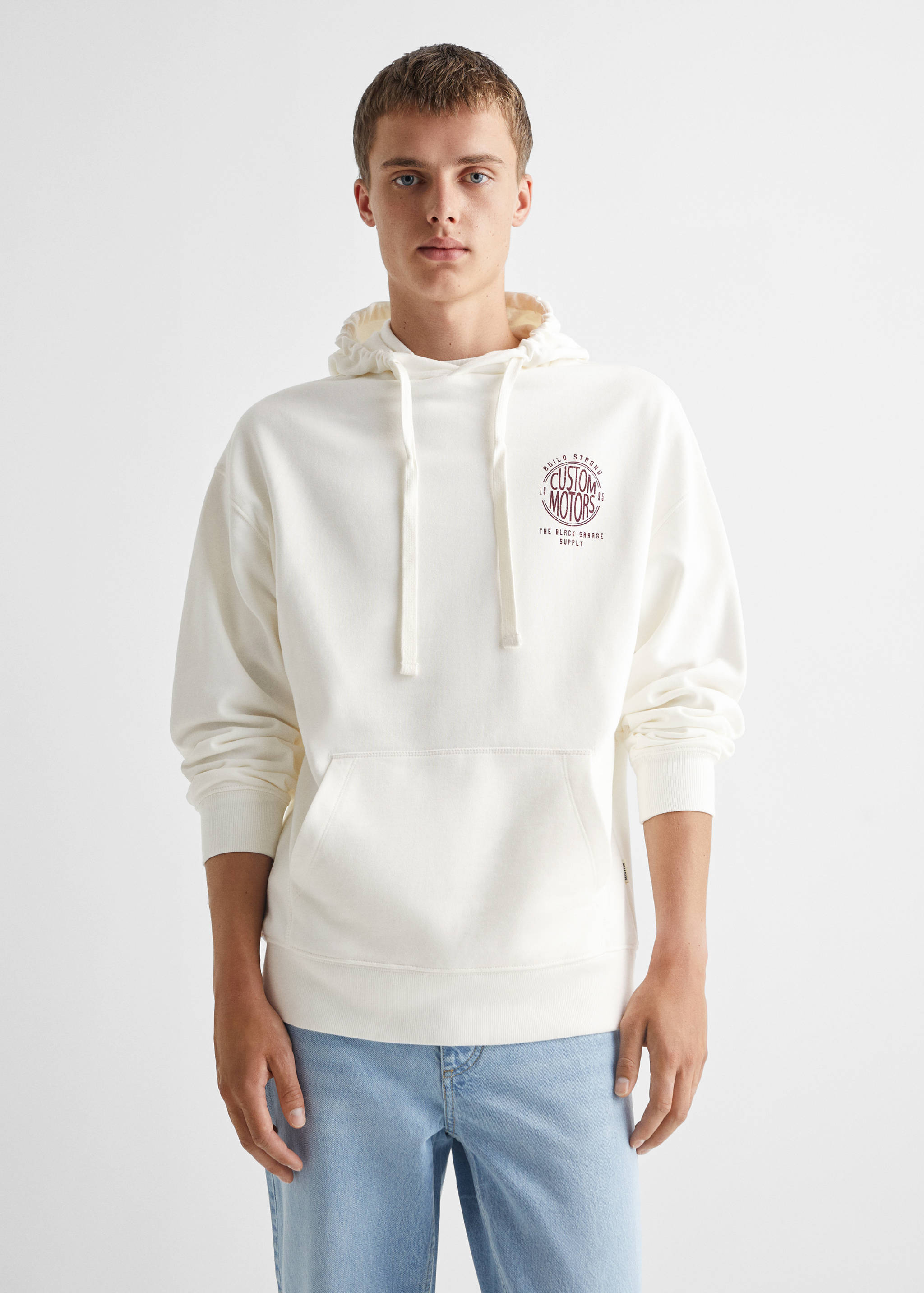 Dessuadora estampada caputxa - Pla mig