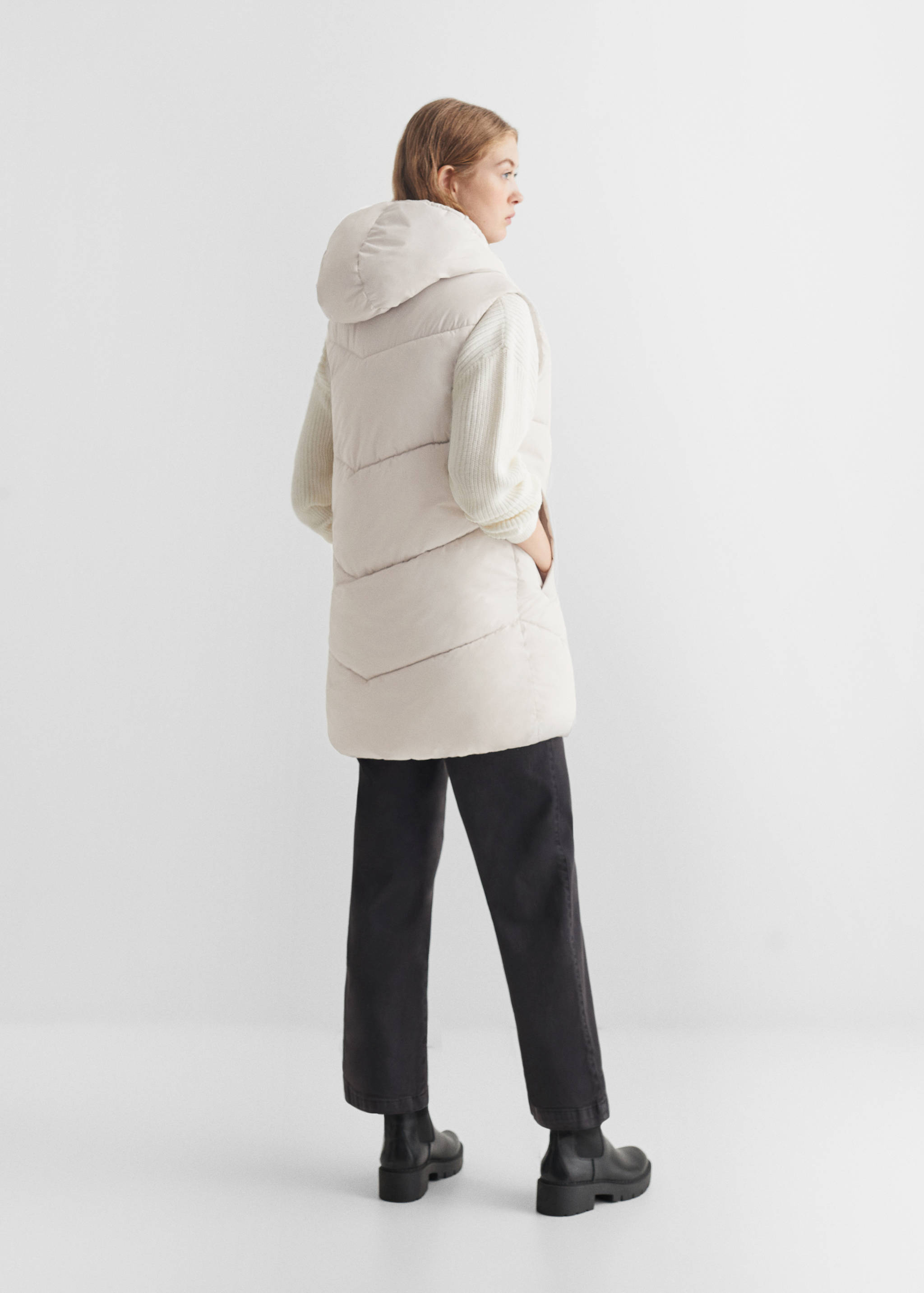 Lange Steppweste - Rückseite des Artikels