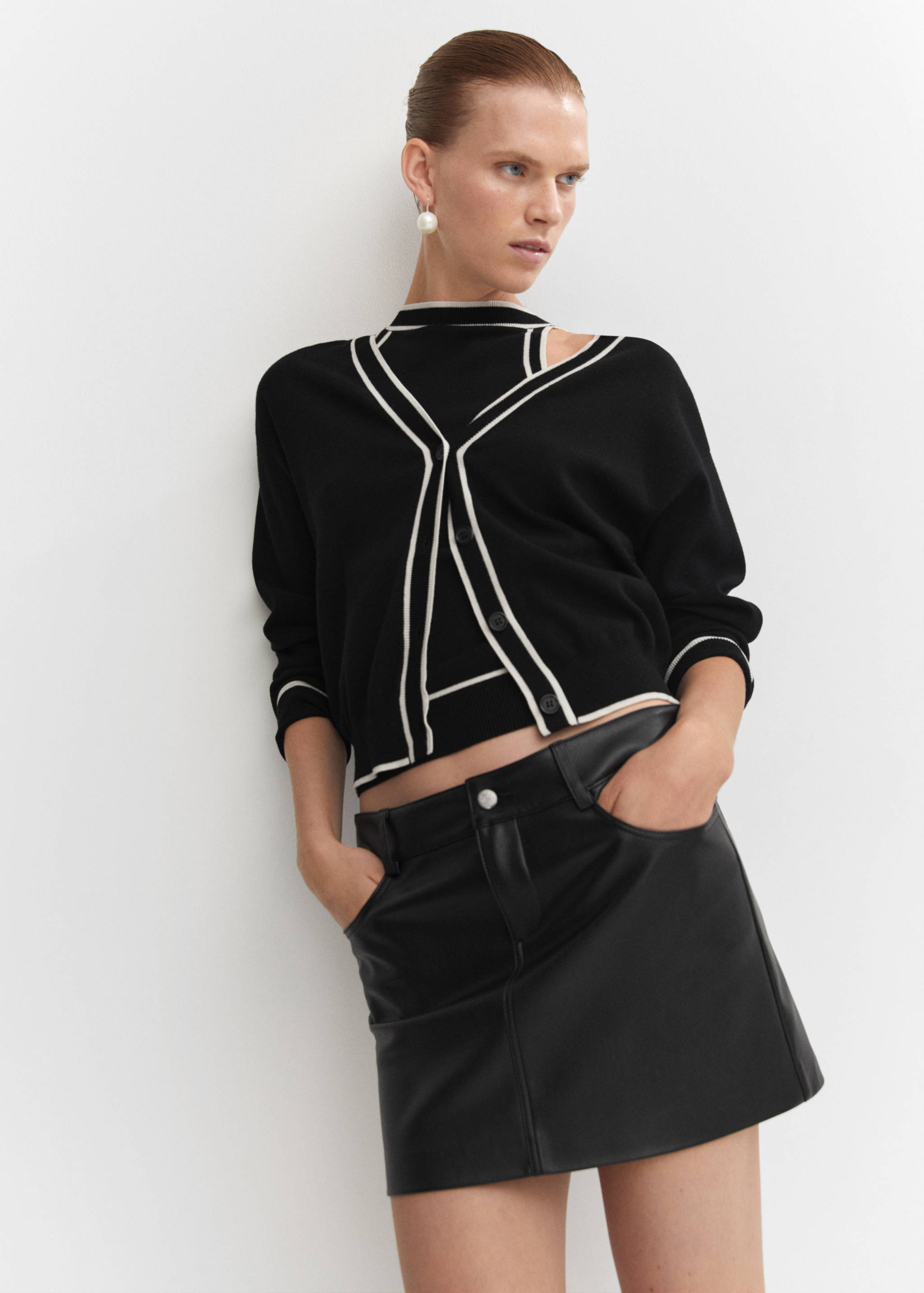 Faux-leather mini-skirt - Details of the article 2