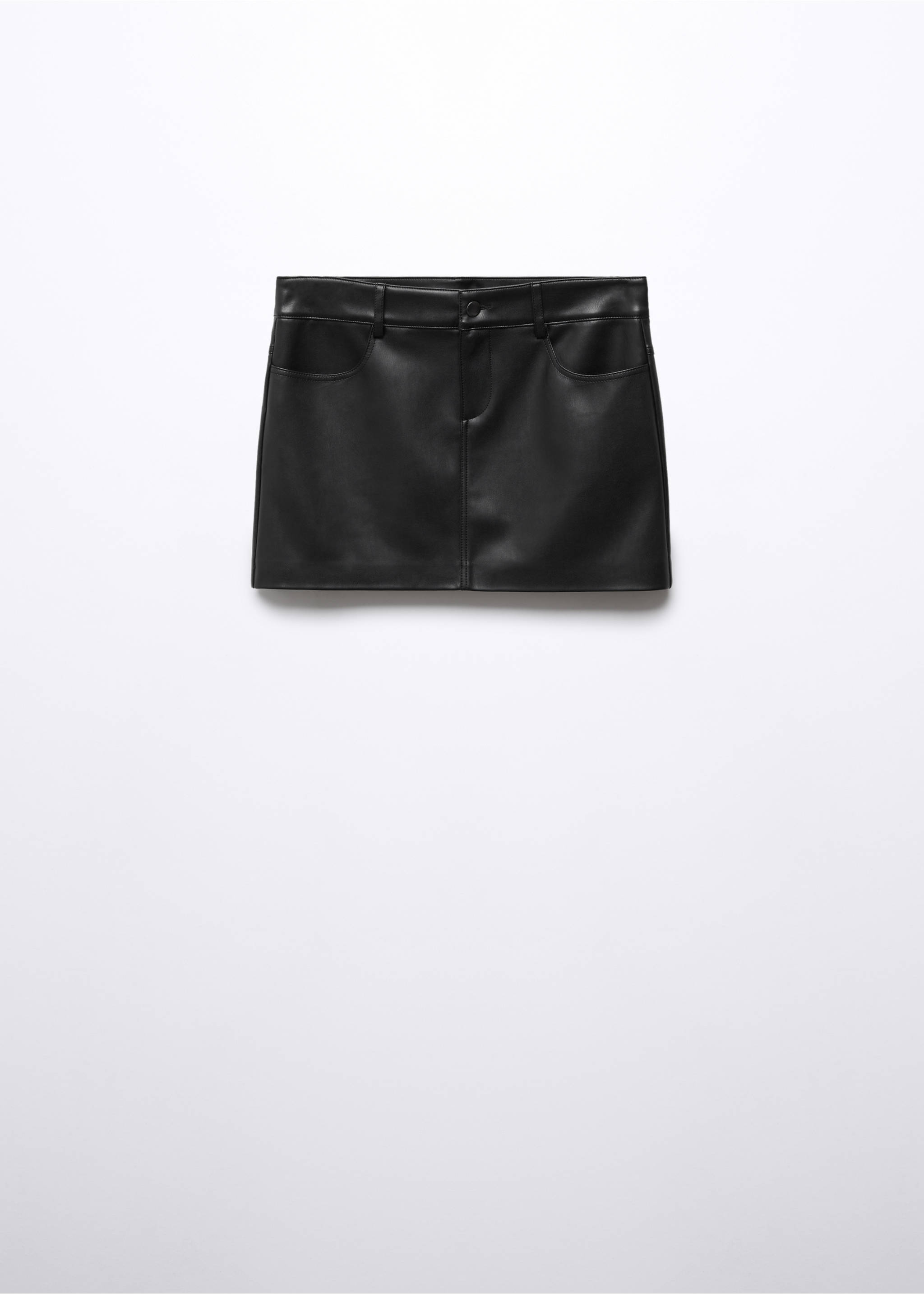 Faux-leather mini-skirt - Article without model, Black. Ref: 57045139-00.