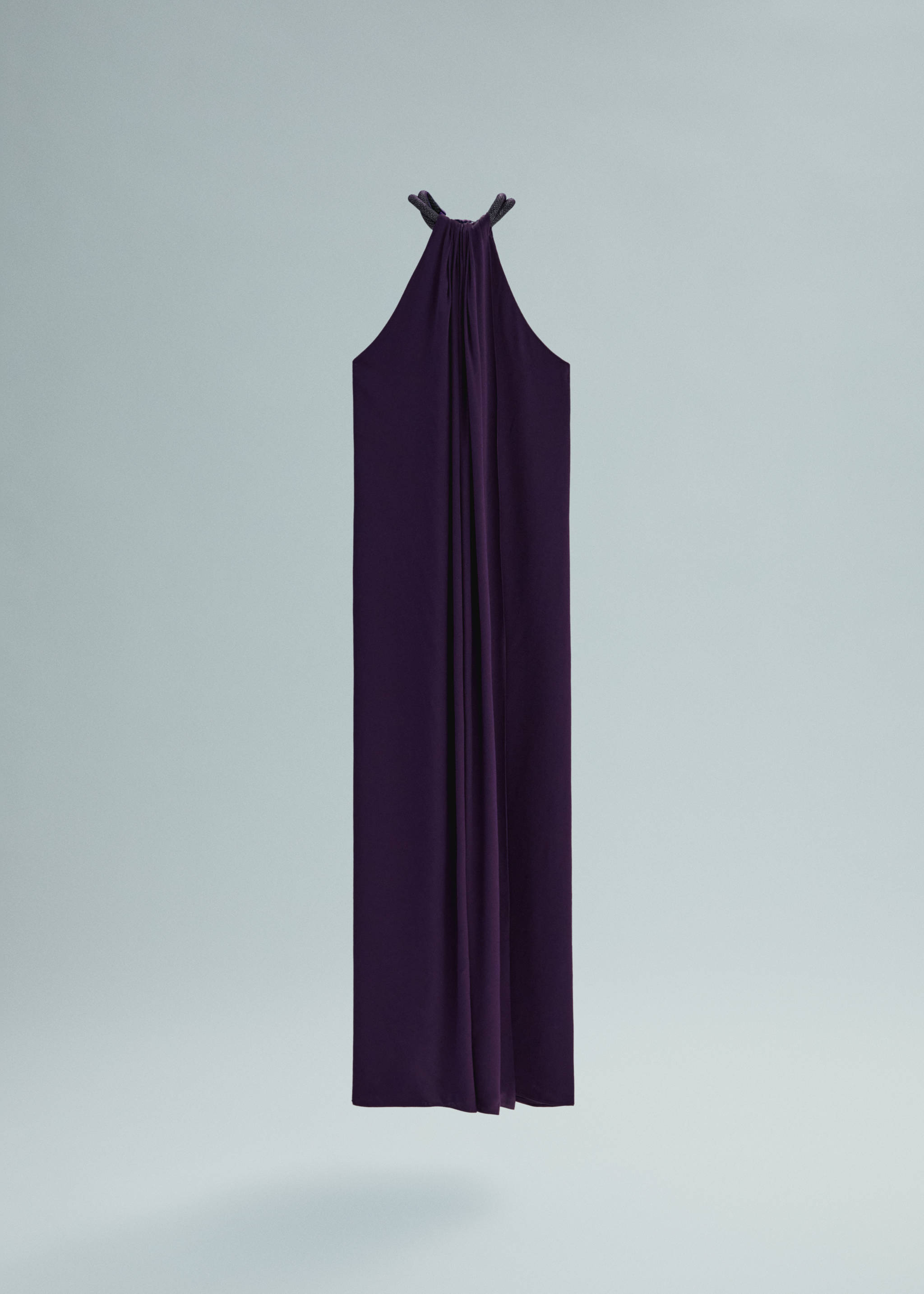 Satiniertes Kleid mit Strass-Halsreif - Artikel ohne Model, Lila. Ref: 57045151-00.