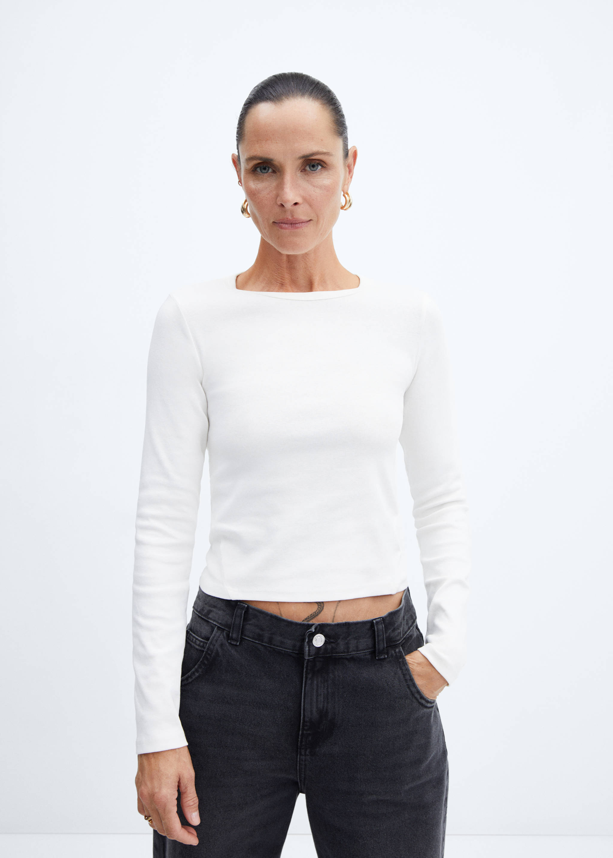 Camiseta algodón costuras - Plano medio