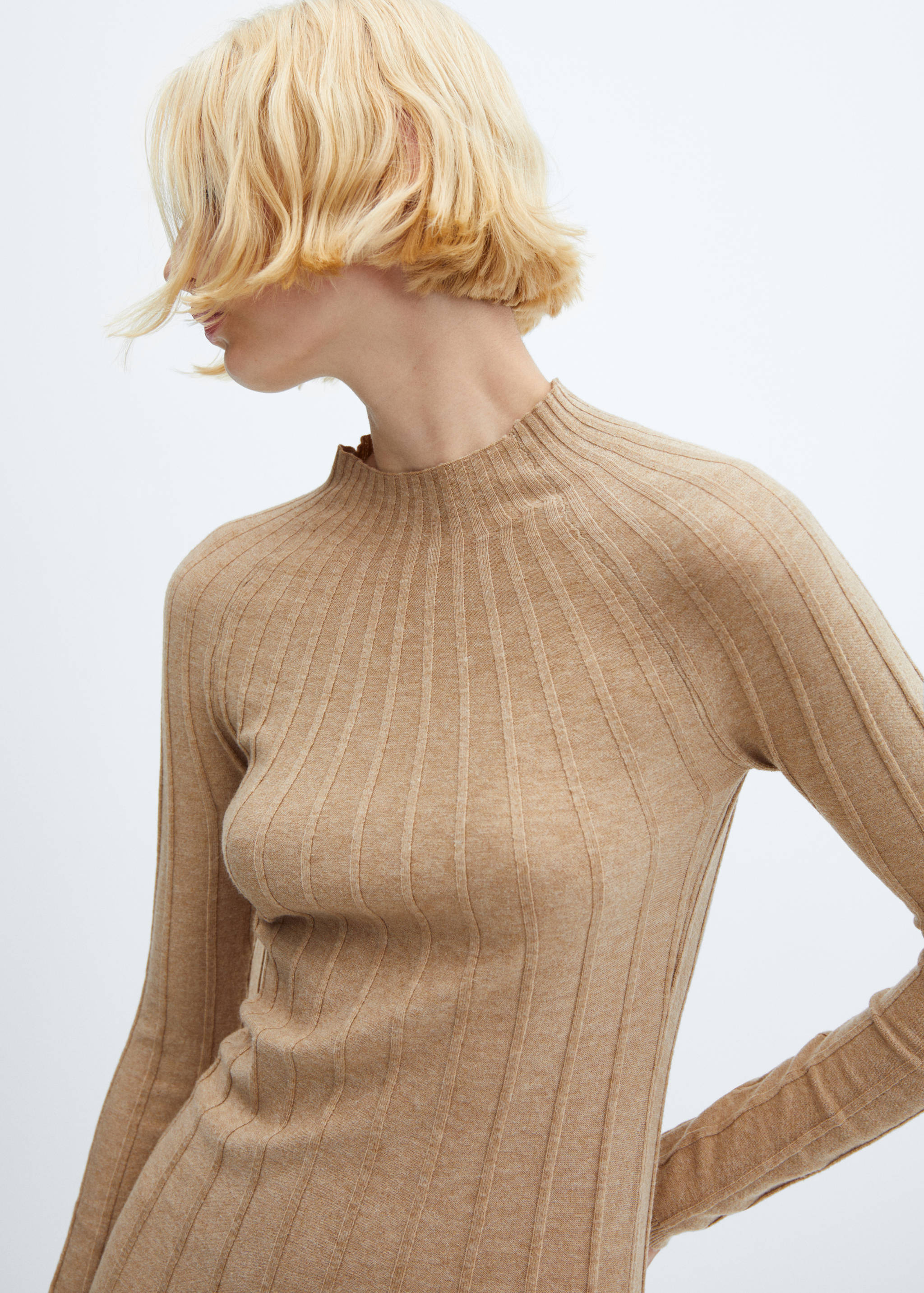 Rippkleid mit halbhohem Kragen - Detail des Artikels 1