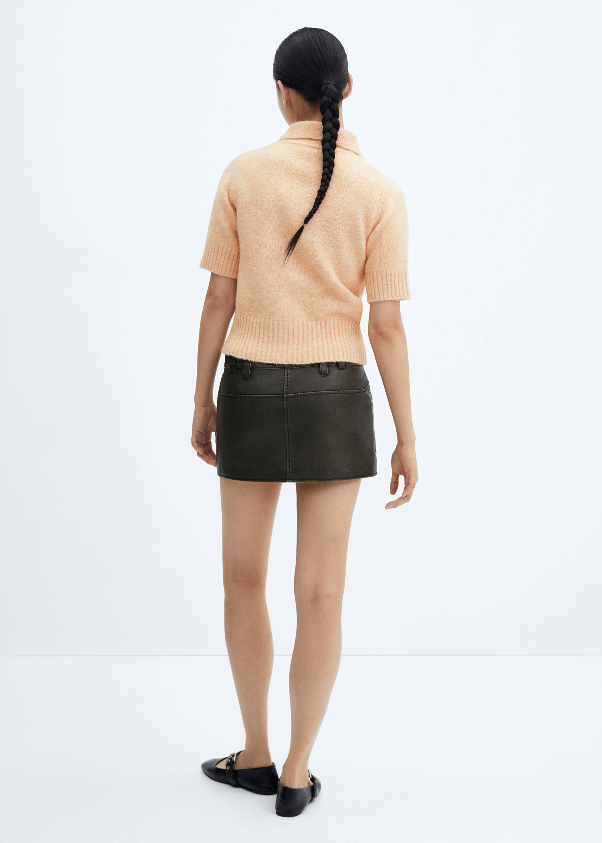 Cardigan manches courtes col chemise - Verso de l’article