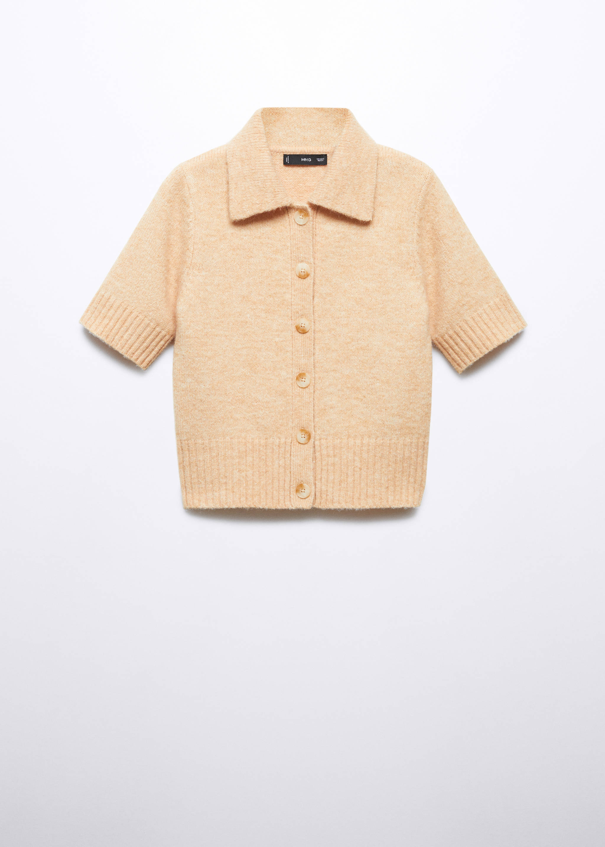 Cardigan manches courtes col chemise - Article sans modèle