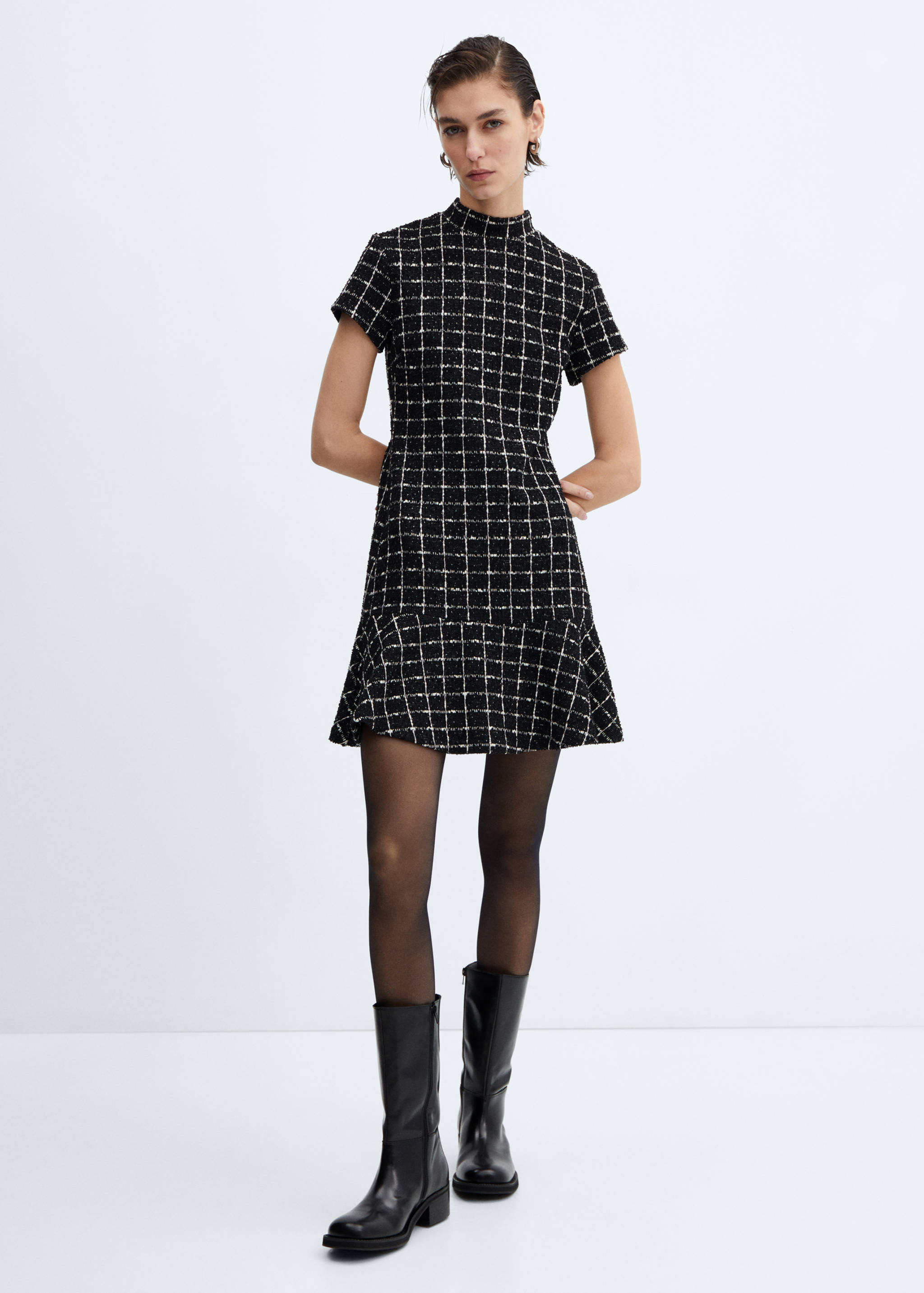 Tweed dress with ruffle hem - General plane