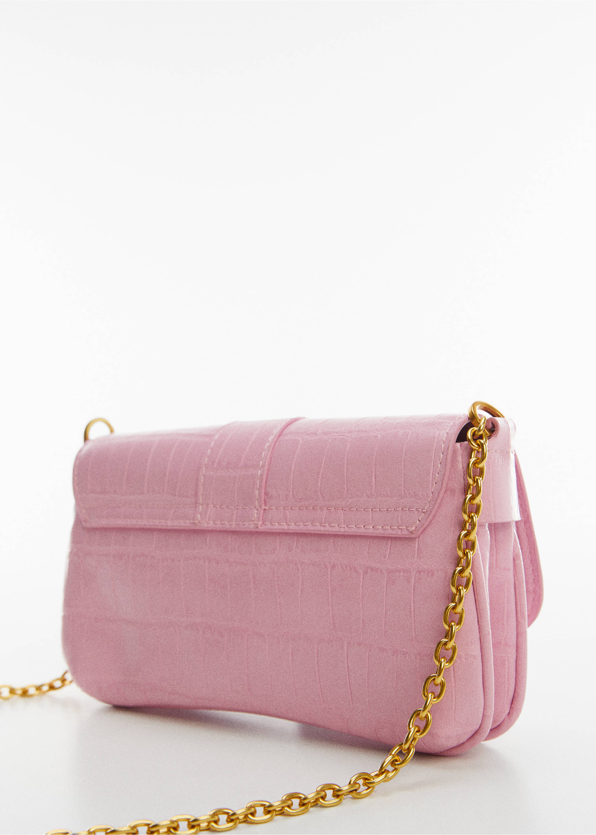 Sac chaîne effet croco - Détail de l'article 1, Rose bonbon. Ref: 57045798-00.