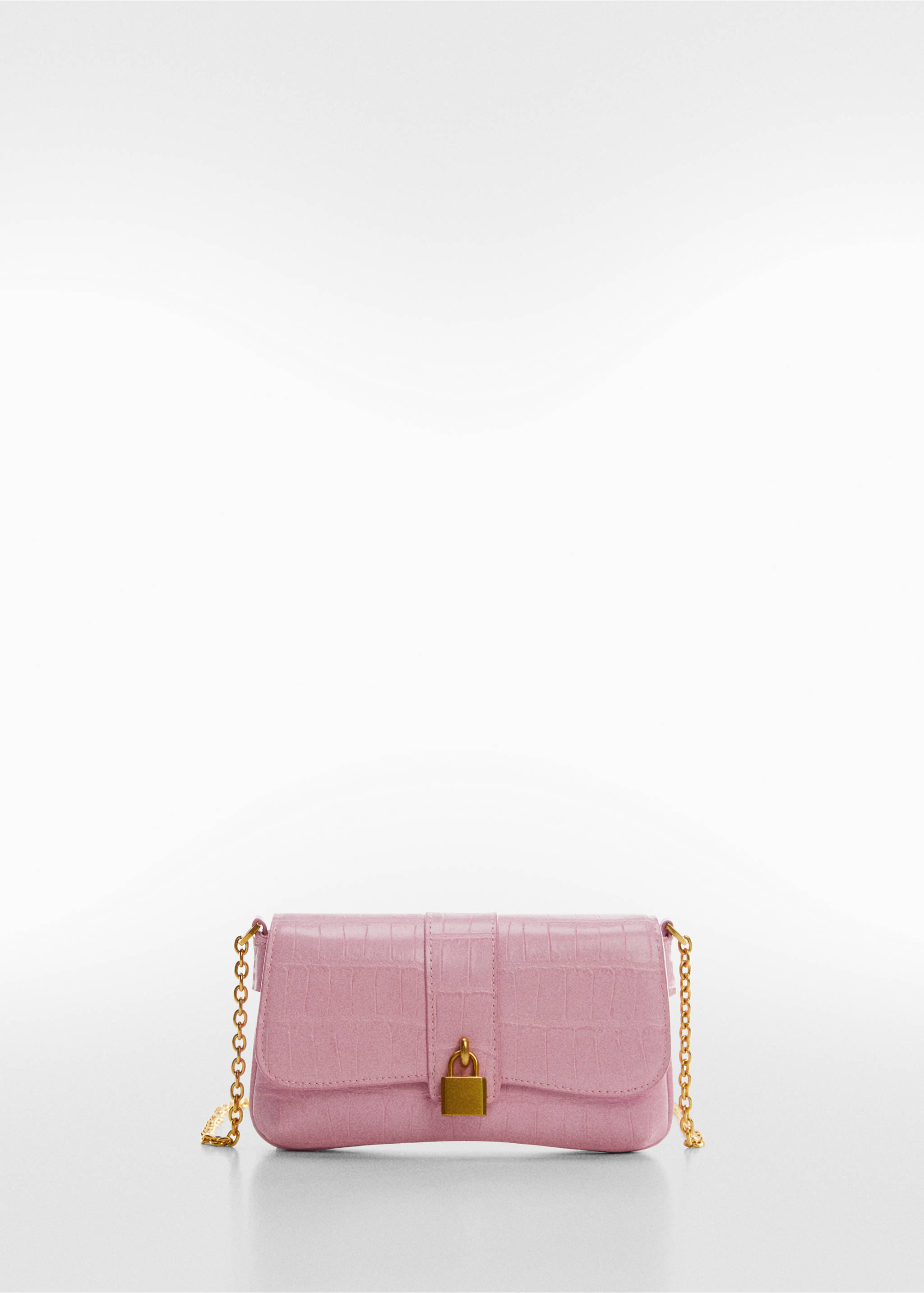Sac chaîne effet croco - Article sans modèle, Rose bonbon. Ref: 57045798-00.