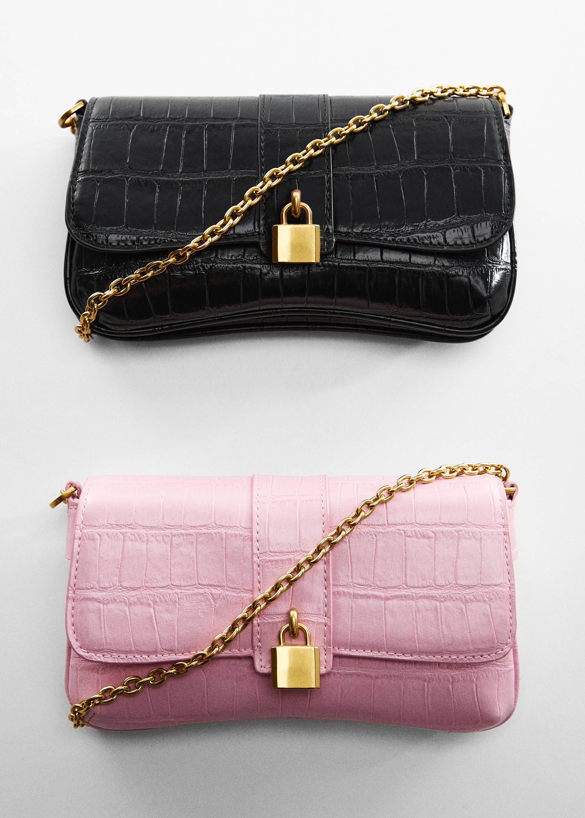 Kabelka s řetízkem a efektem kroko - Detail zboží 5