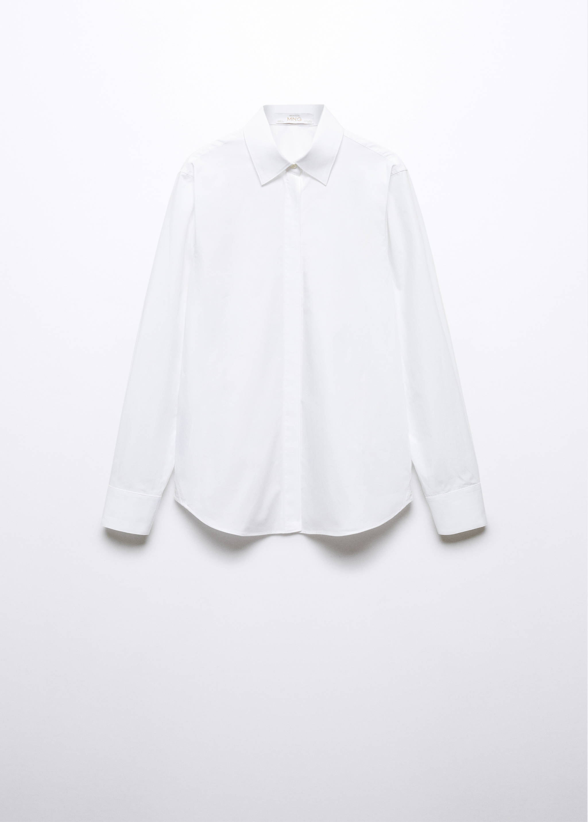 Cotton shirt with hidden buttons - Article without model