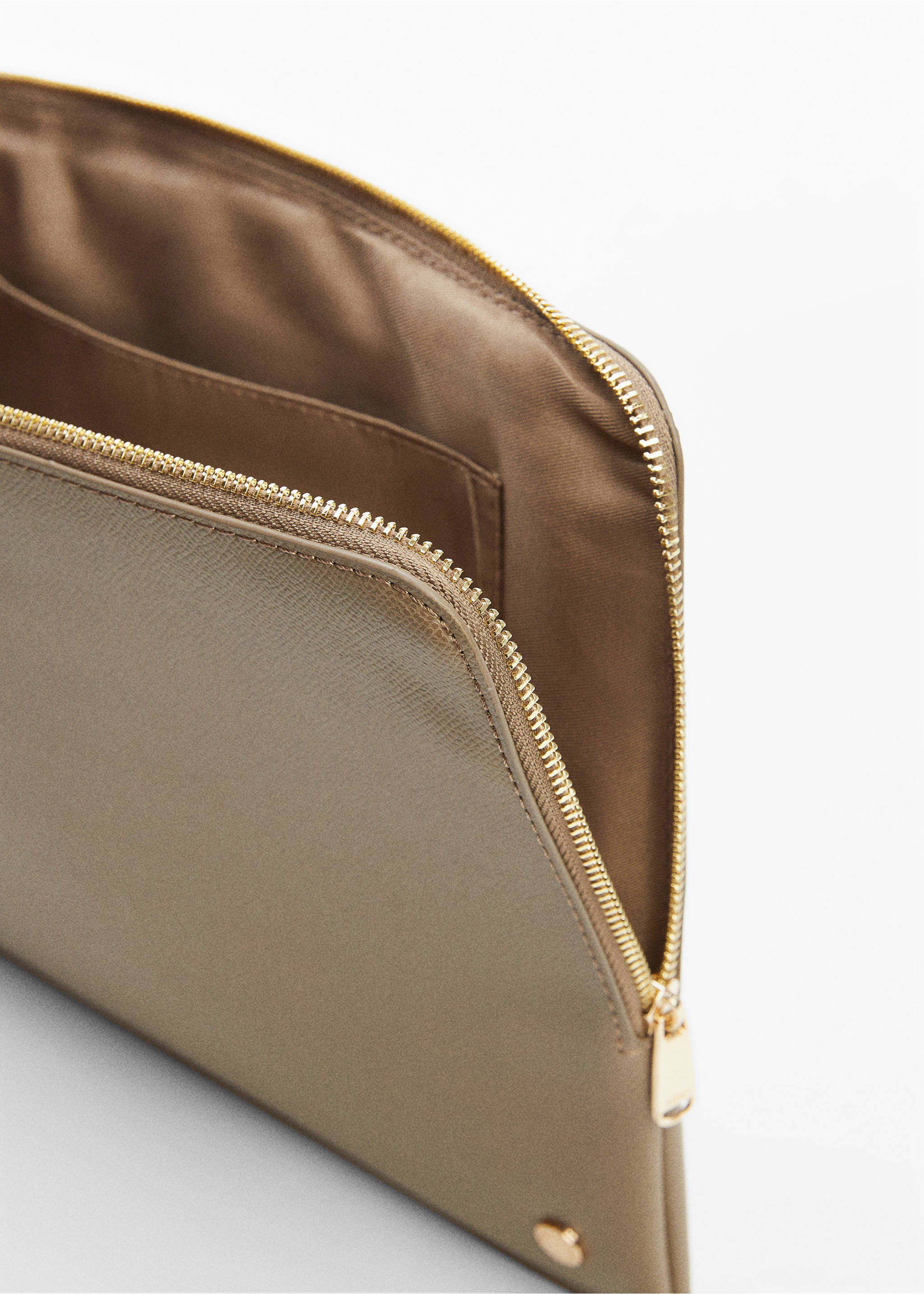 Housse ordinateur effet saffiano - Plan moyen, Marron clair/pastel. Ref: 57045805-00.