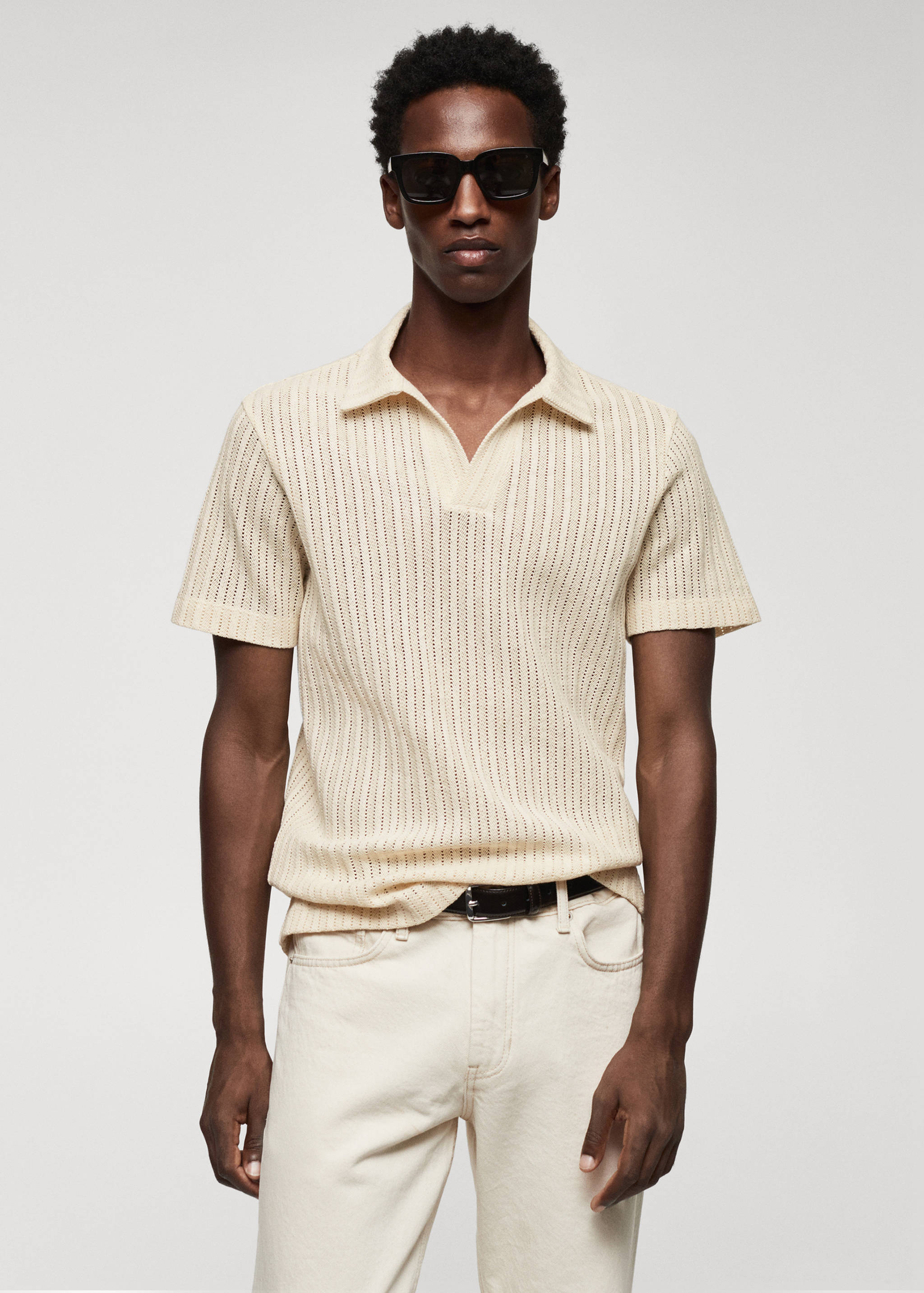 Polokošile s háčkováním 100% bavlna - Náhled ve středové rovině