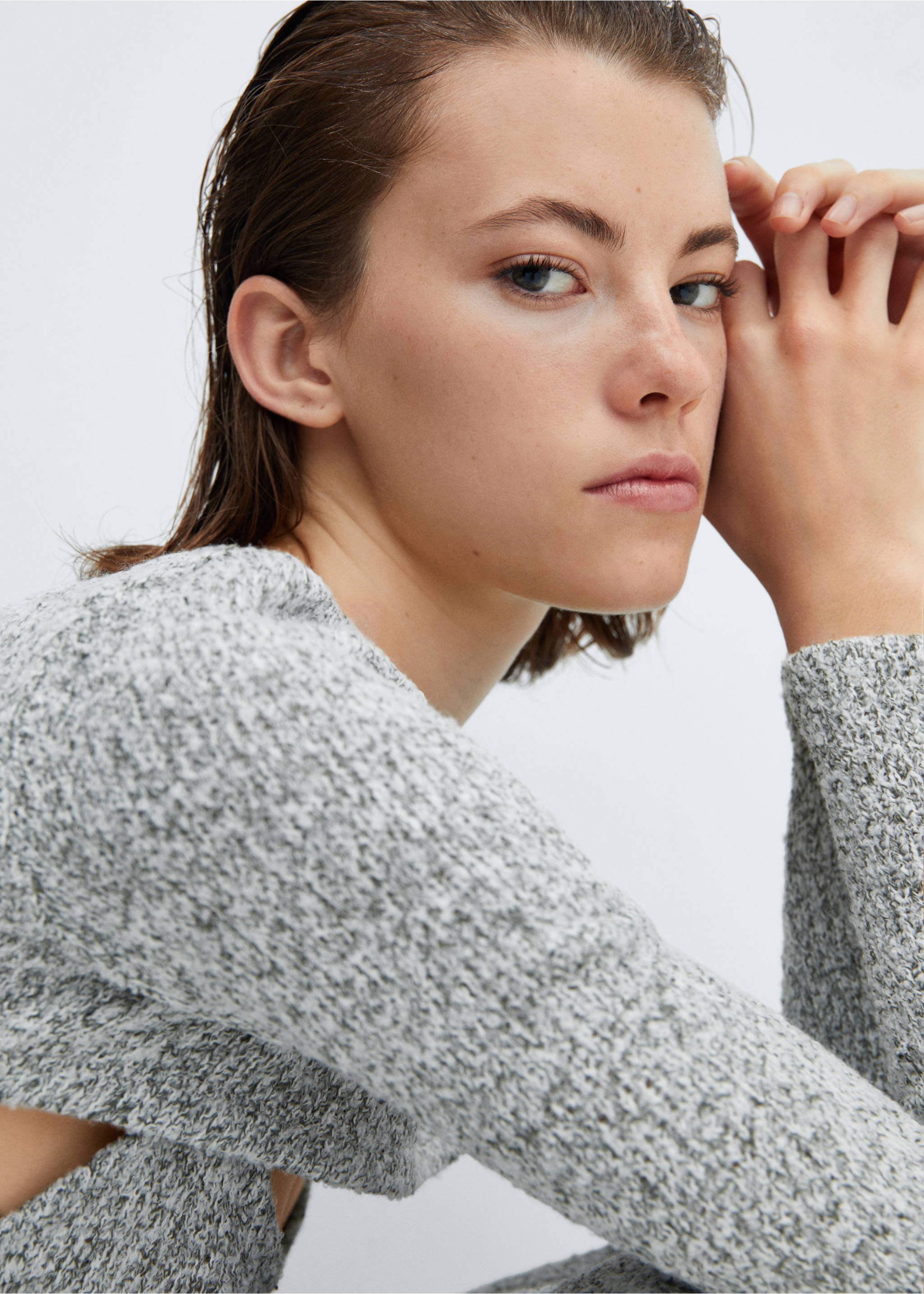 Dress and bolero set - Details of the article 1, Light Heather Grey. Ref: 57045812-00.