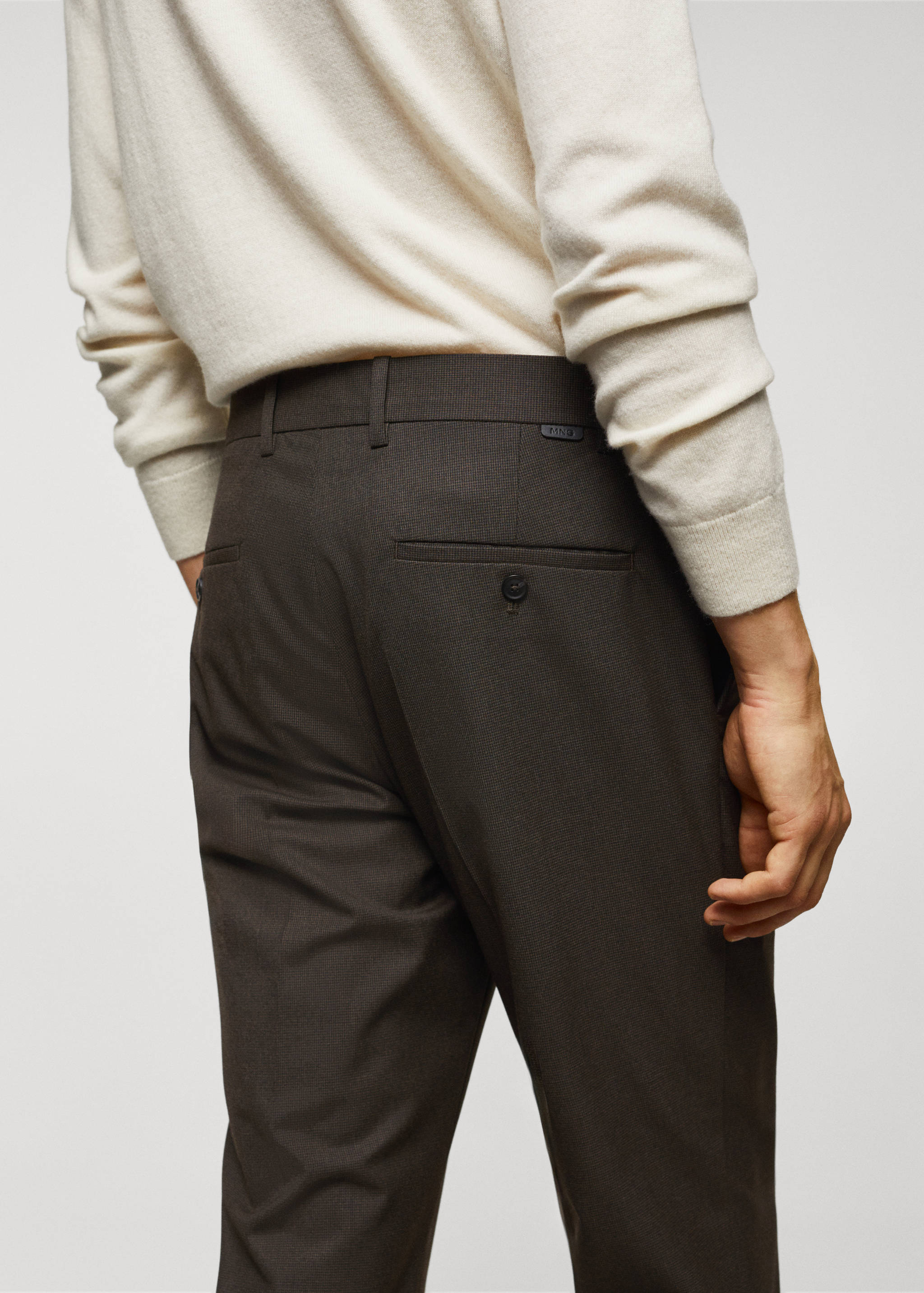 Micro-houndstooth wool-blend slim-fit trousers - Details of the article 6