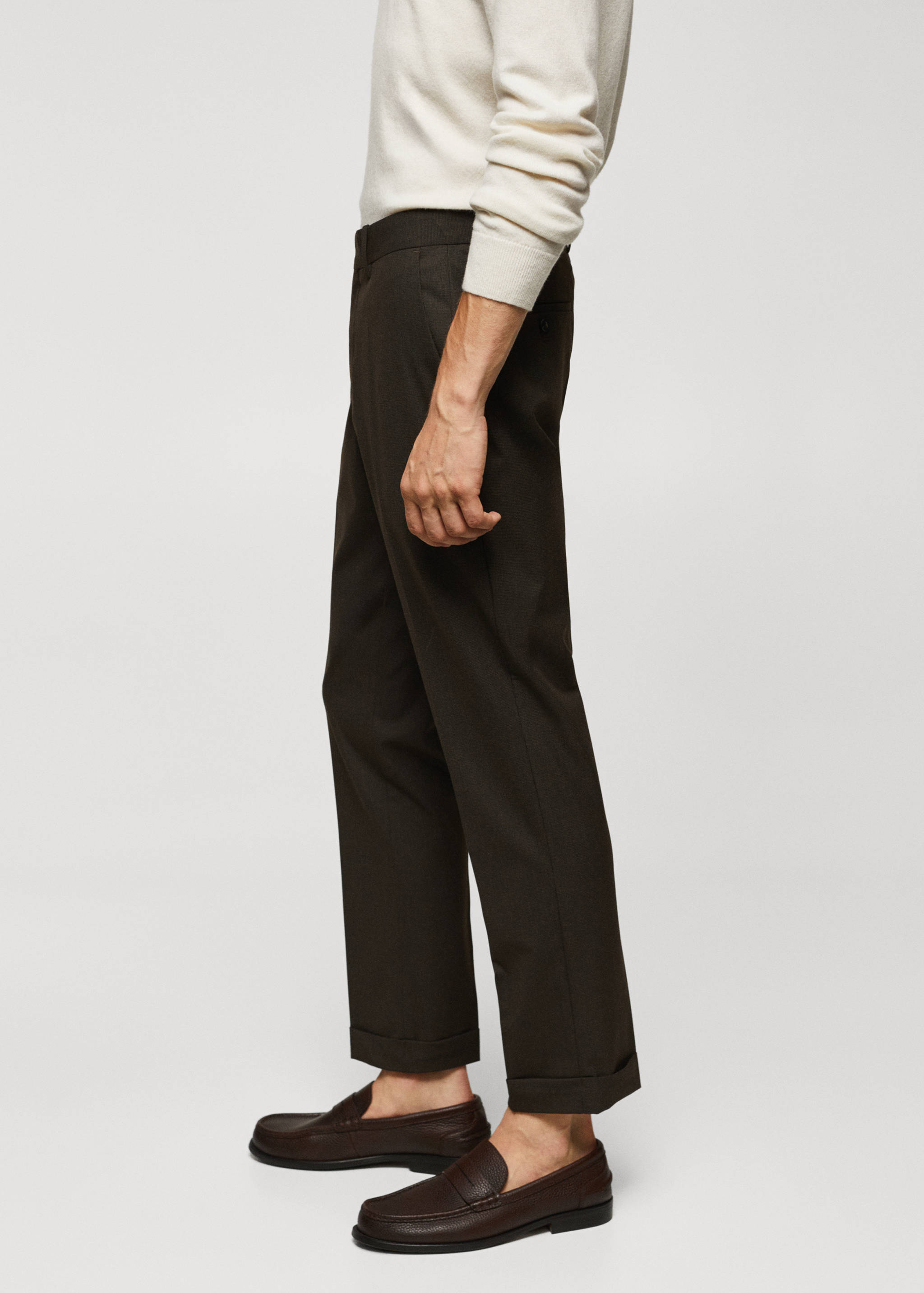 Micro-houndstooth wool-blend slim-fit trousers - Details of the article 2