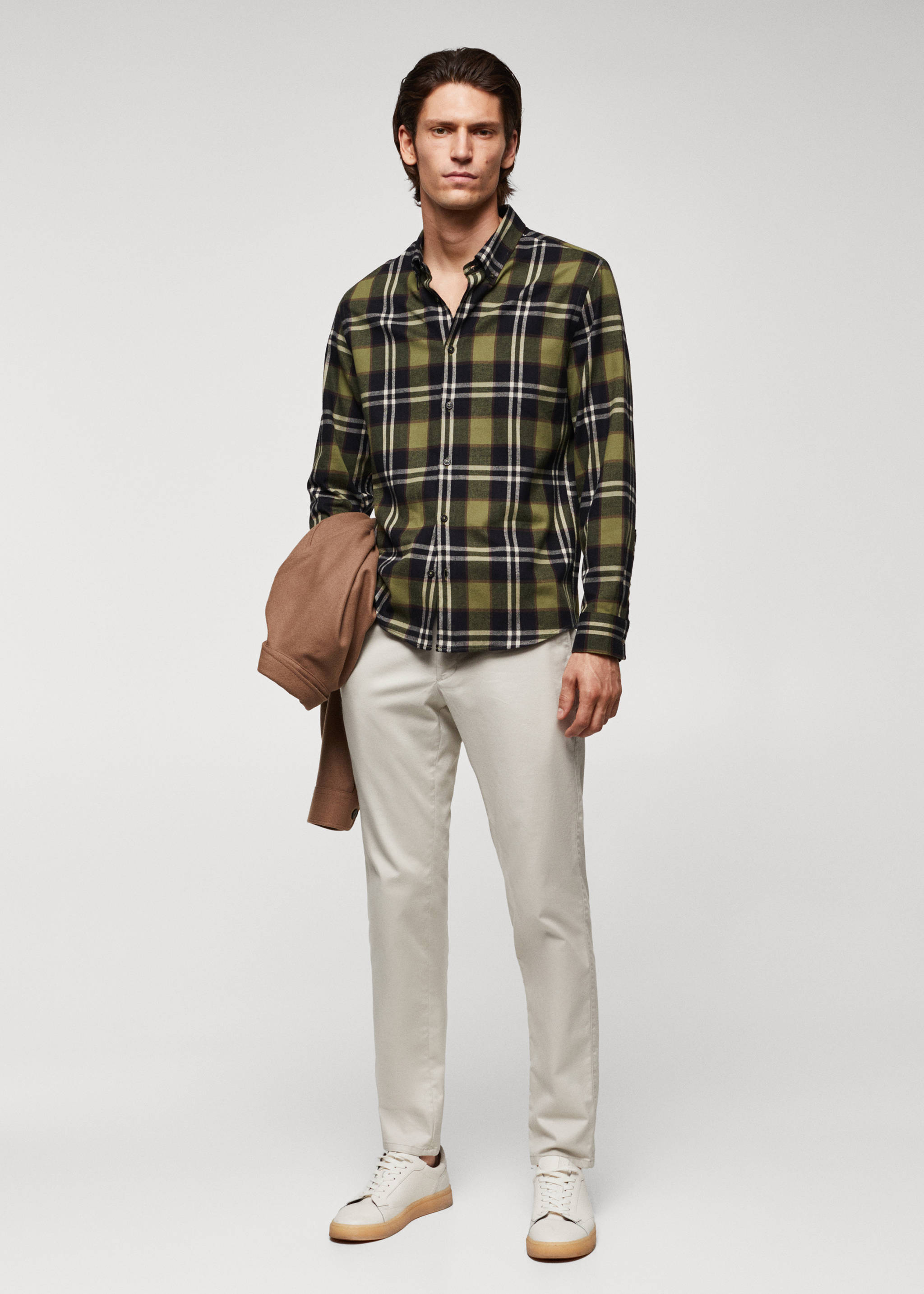 Regular fit checked flannel shirt - General plane