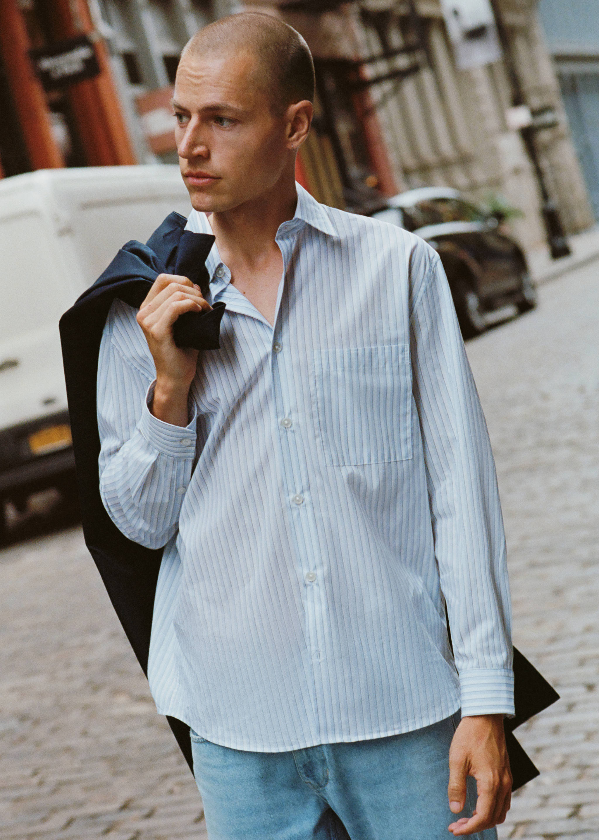 Camicia oversize righe cotone - Dettaglio dell'articolo 5