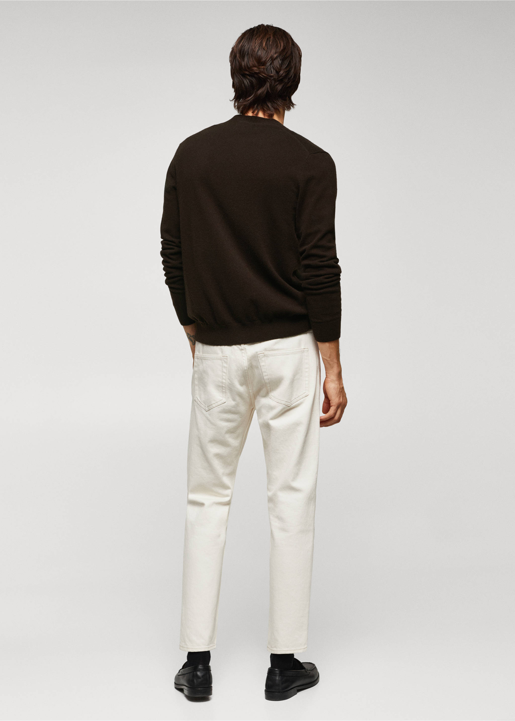 Cardigan aus Wollgemisch - Rückseite des Artikels, Schokolade. Ref: 57045957-00.