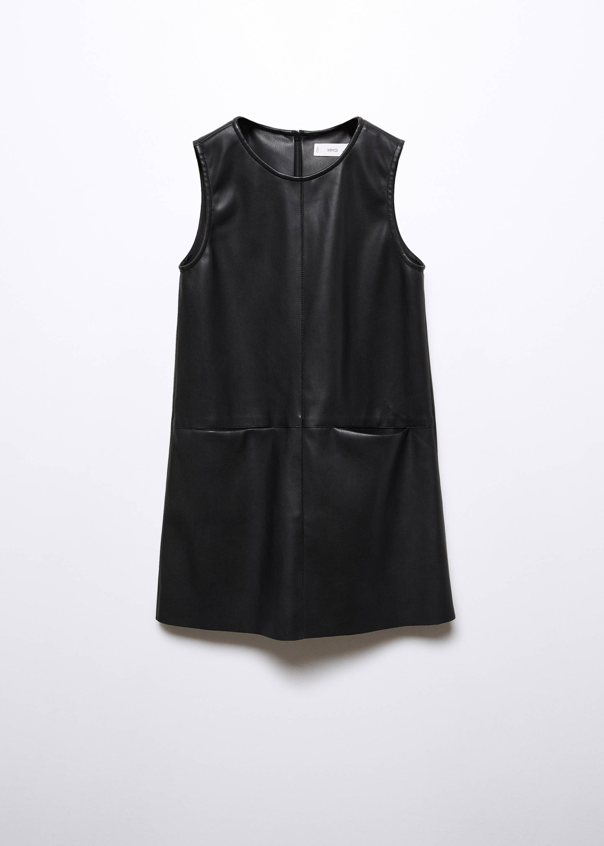 mango faux leather shirt dress Short-sleeved eco-leather mini dress :: LICHI