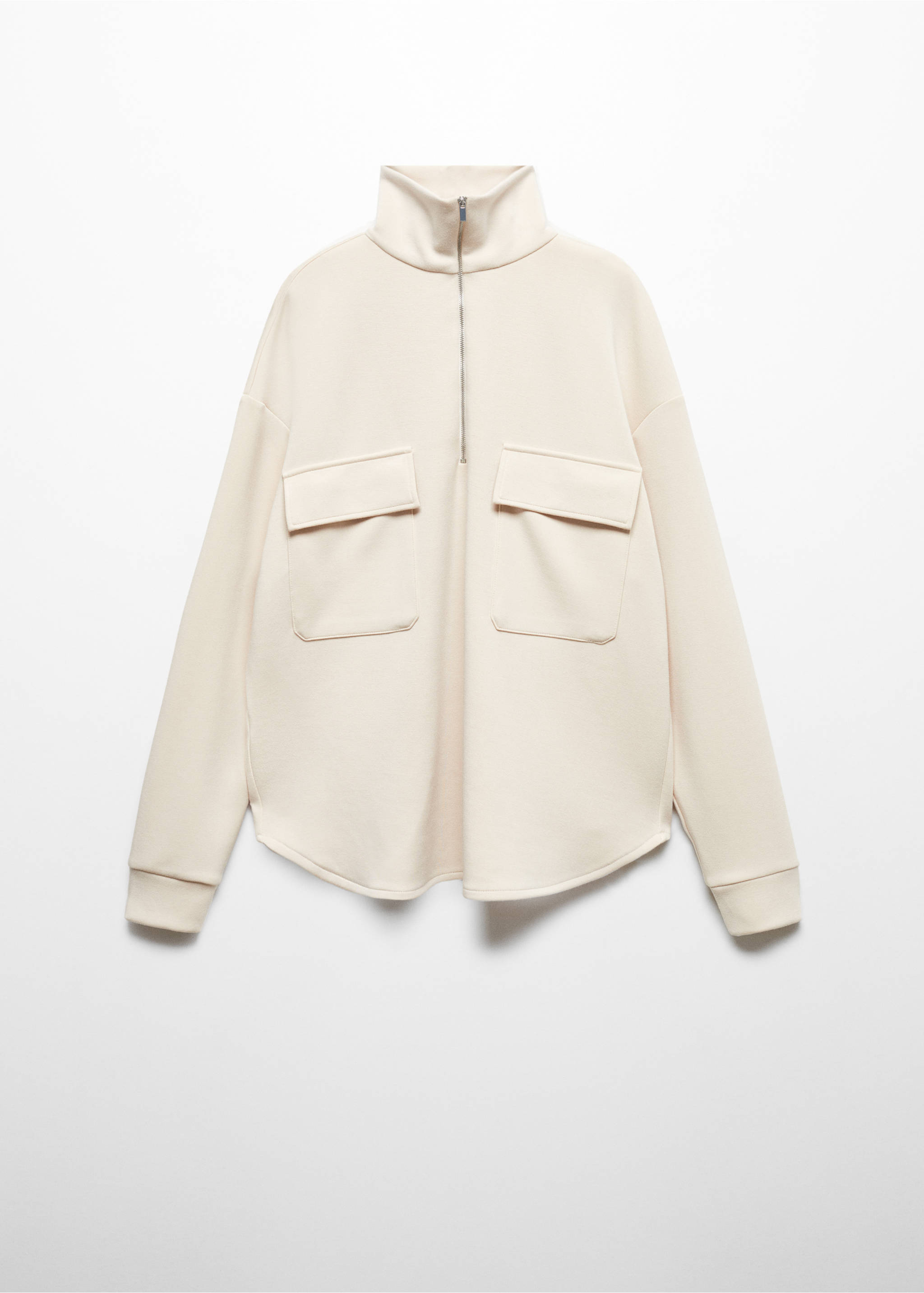 Sweat-shirt poches plaquées - Article sans modèle, Beige. Ref: 57045964-00.