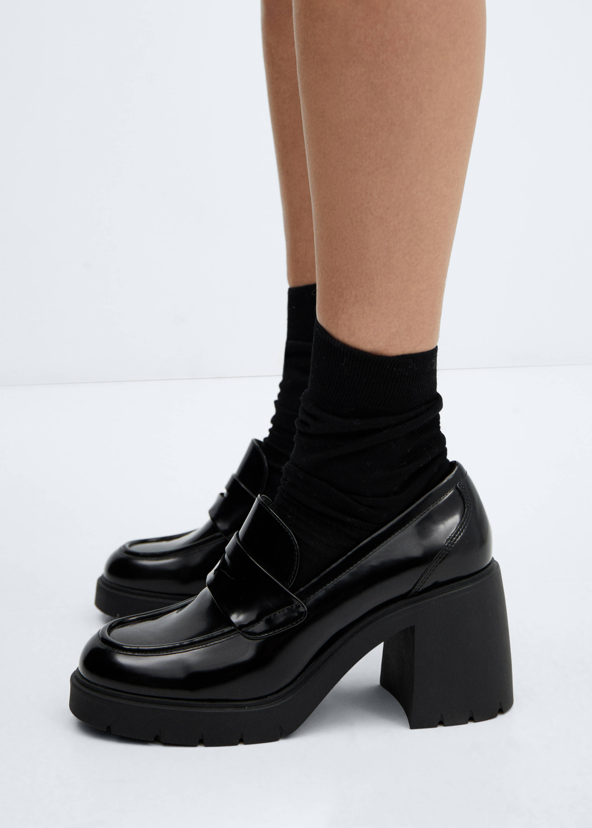 Mokasíny na podpatku s podešví track - Detail zboží 9