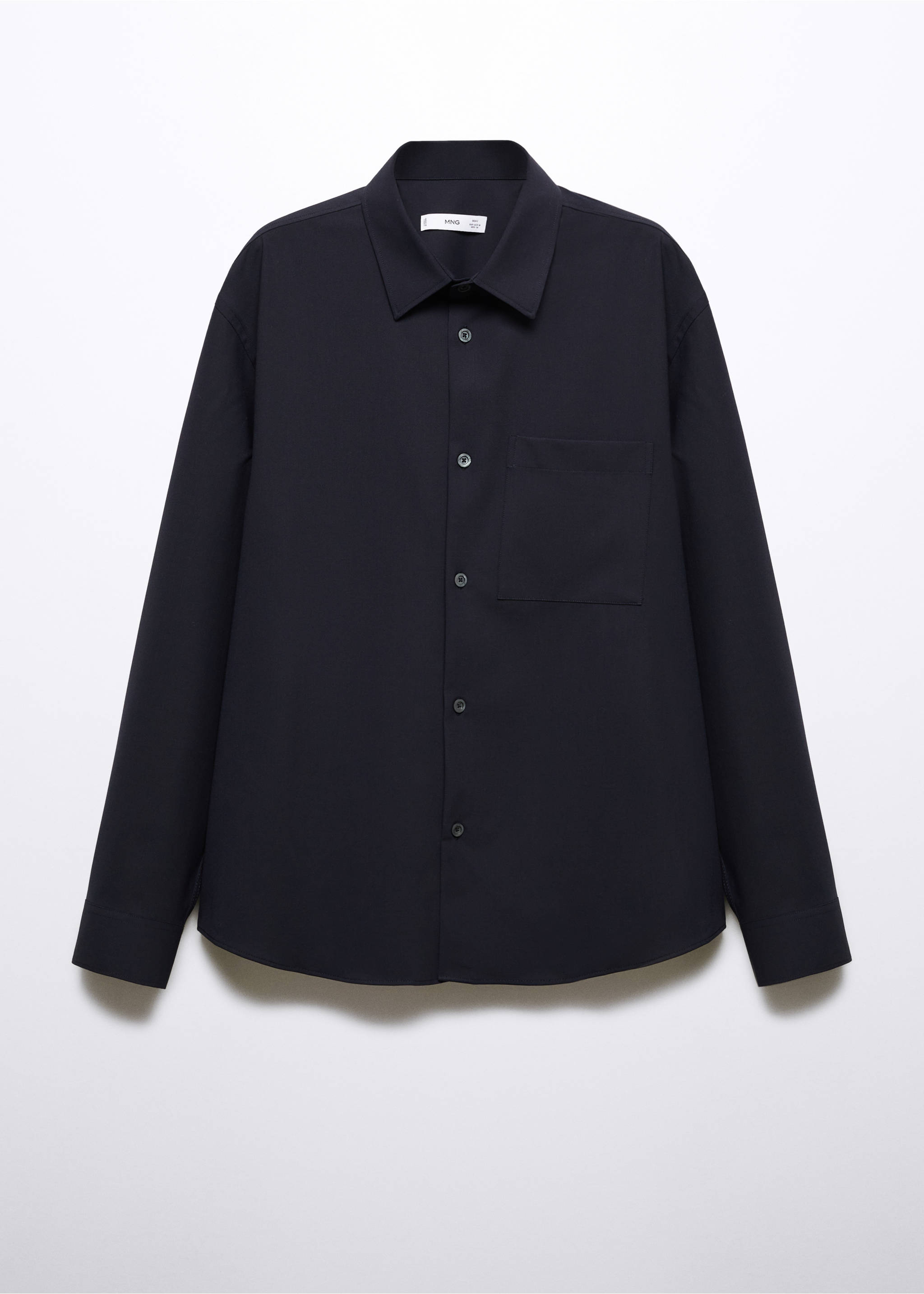 Oversized wool-blend overshirt - Article without model, Navy. Ref: 57045973-00.