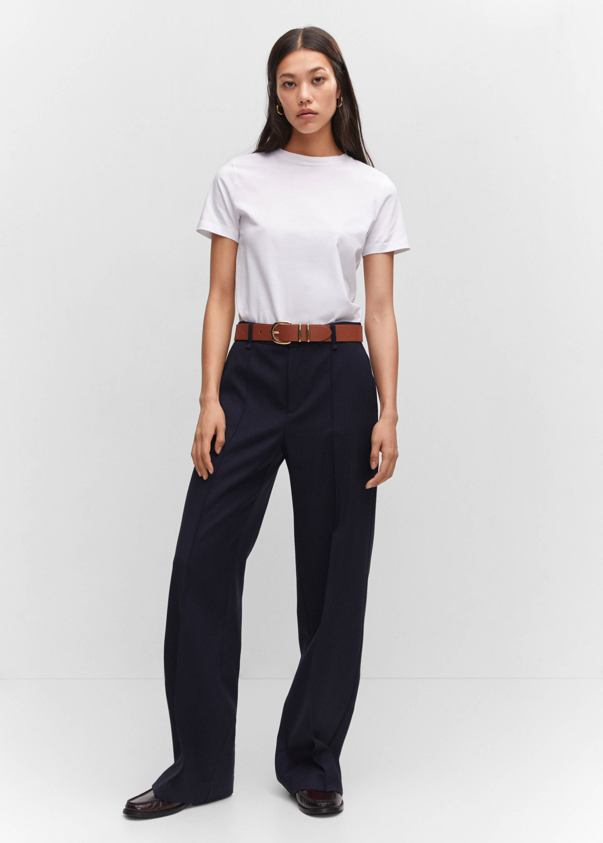 Straight striped trousers - General plane