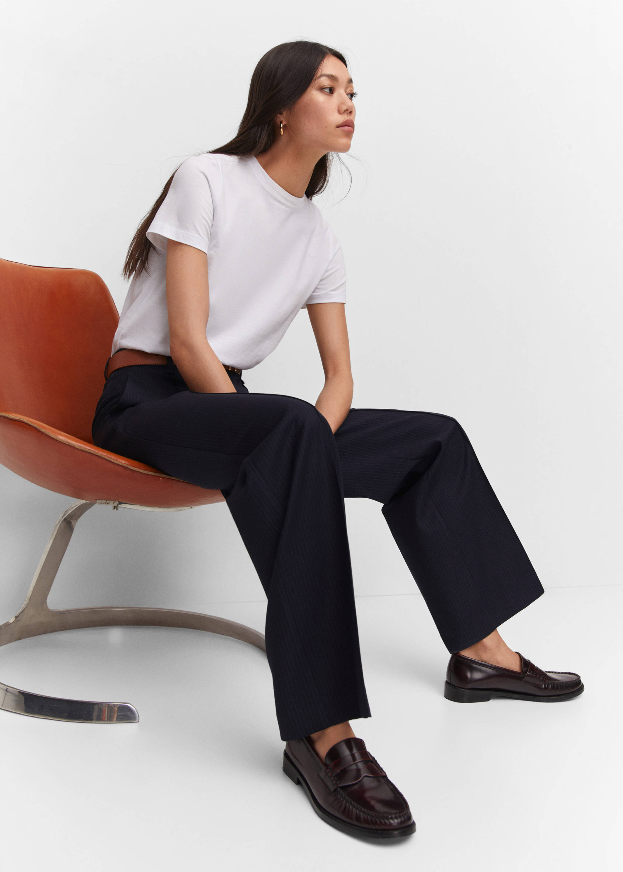 Straight striped trousers - Details of the article 2