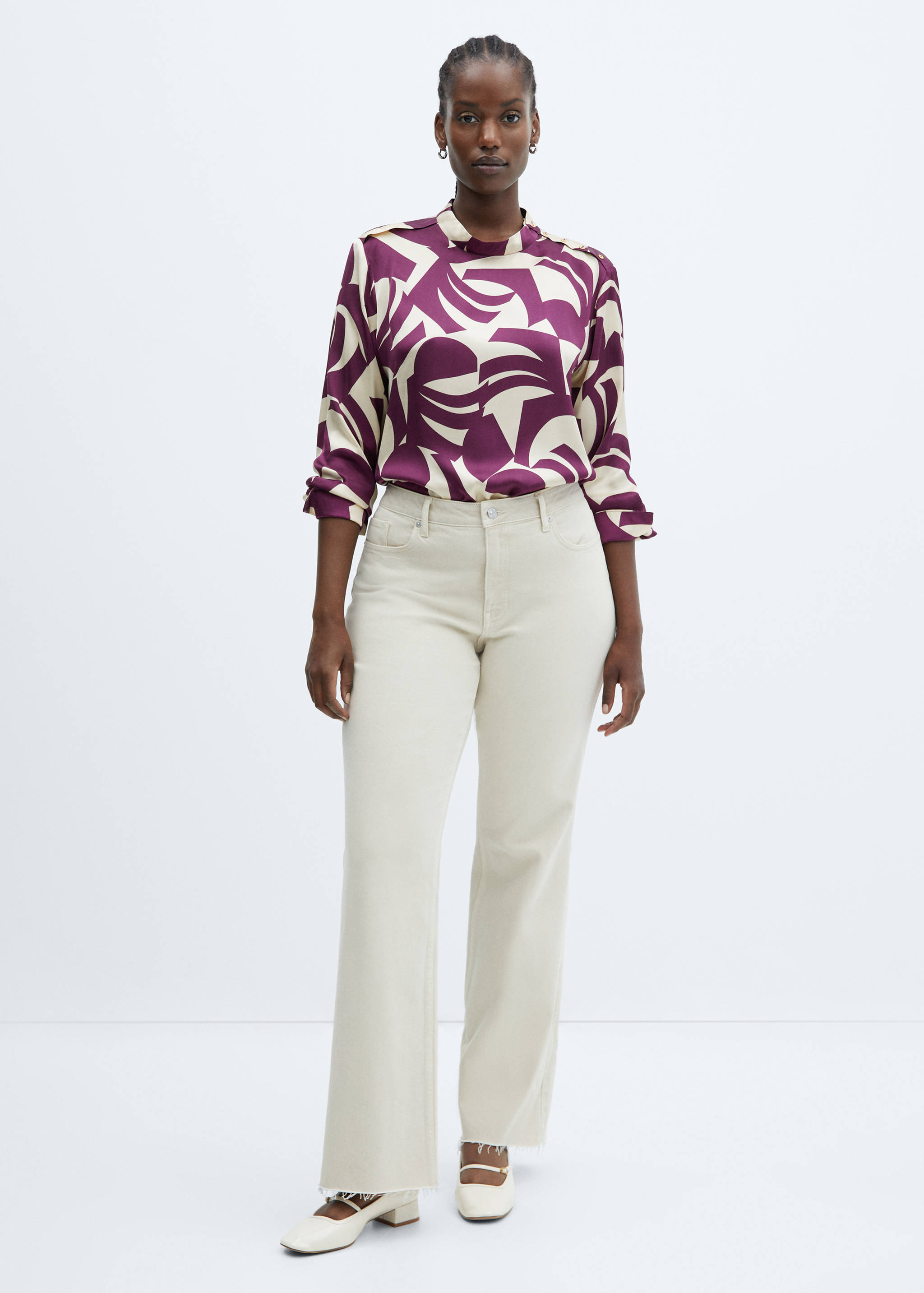 Satin print blouse - Details of the article 6