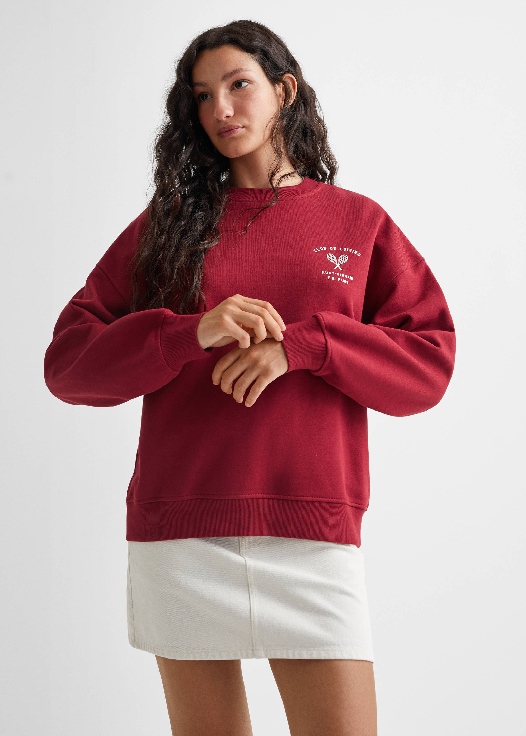 Sweat-shirt coton imprimé - Plan moyen