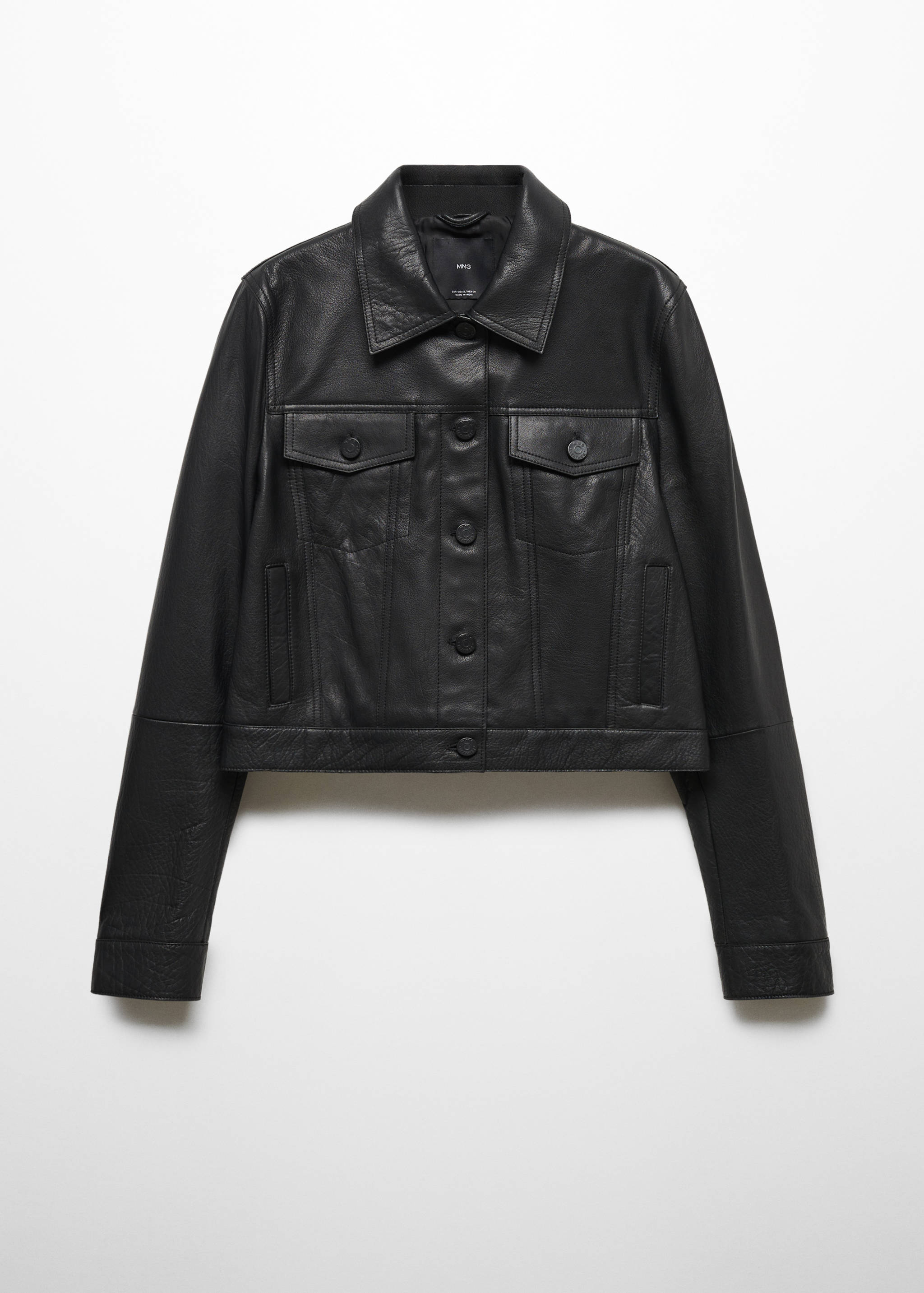 Suede jacket with fur-effect collar - Details of the article 0