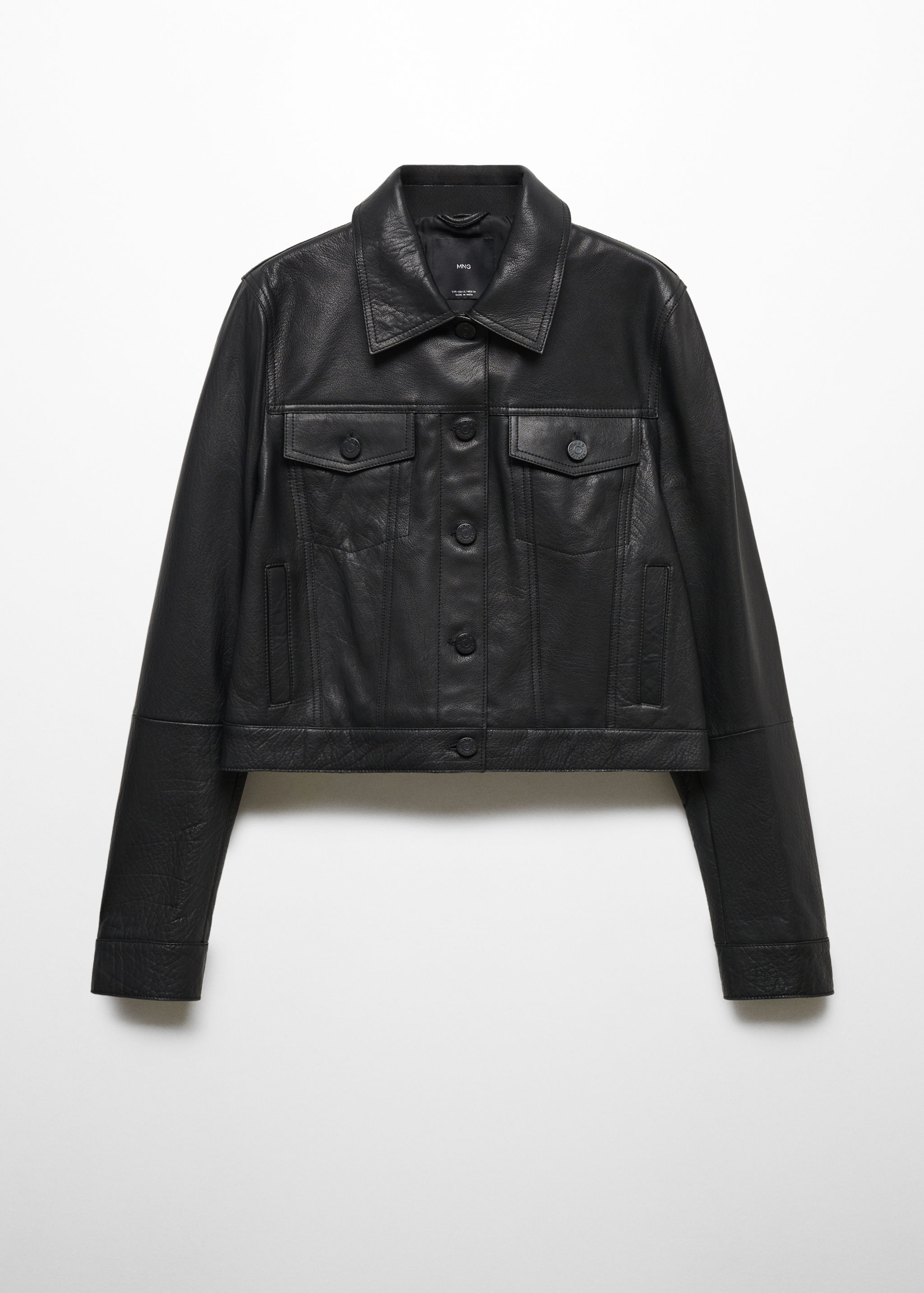 Suede jacket with fur-effect collar - Details of the article 0