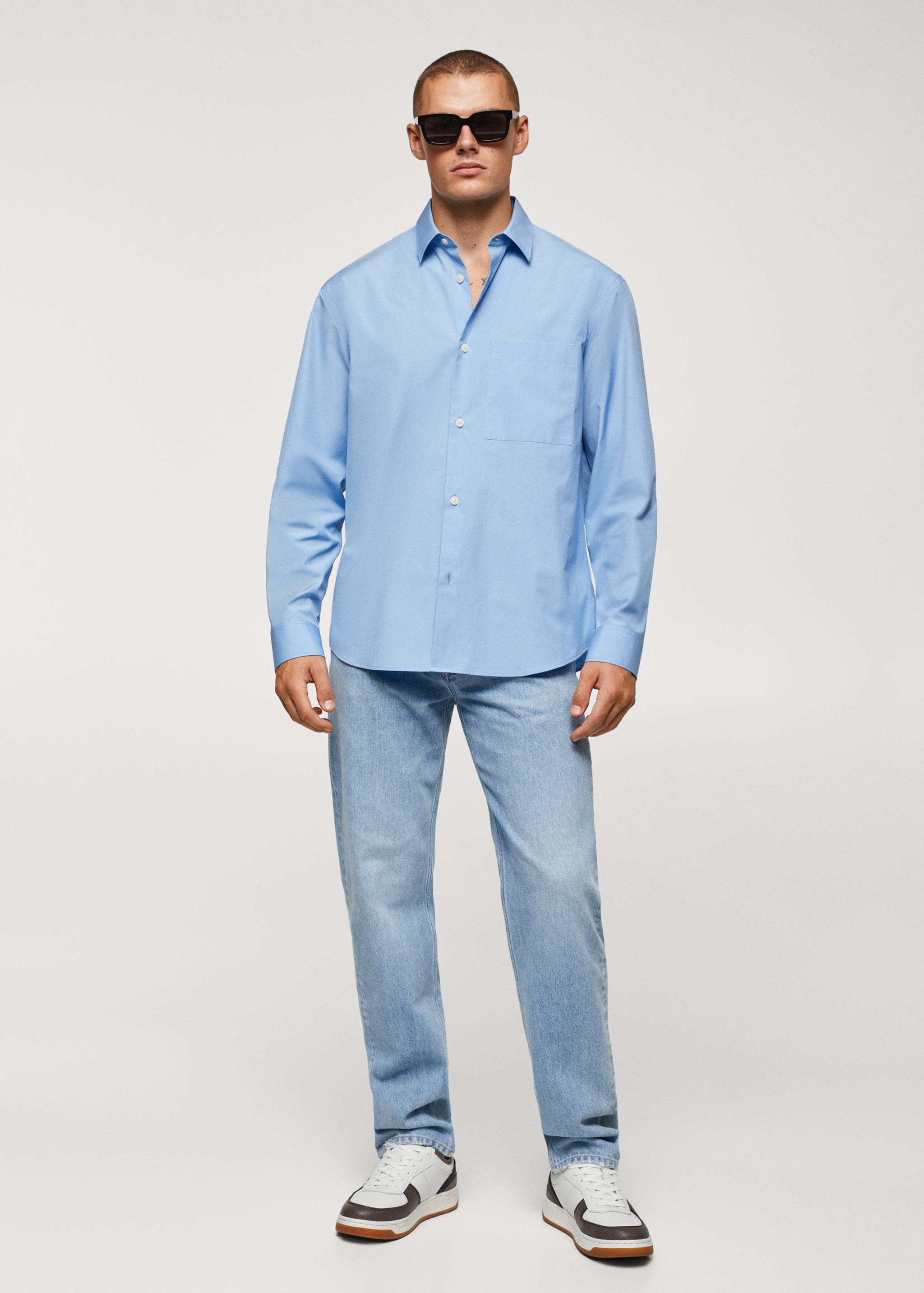 Relaxed fit cotton pocket shirt - General plane
