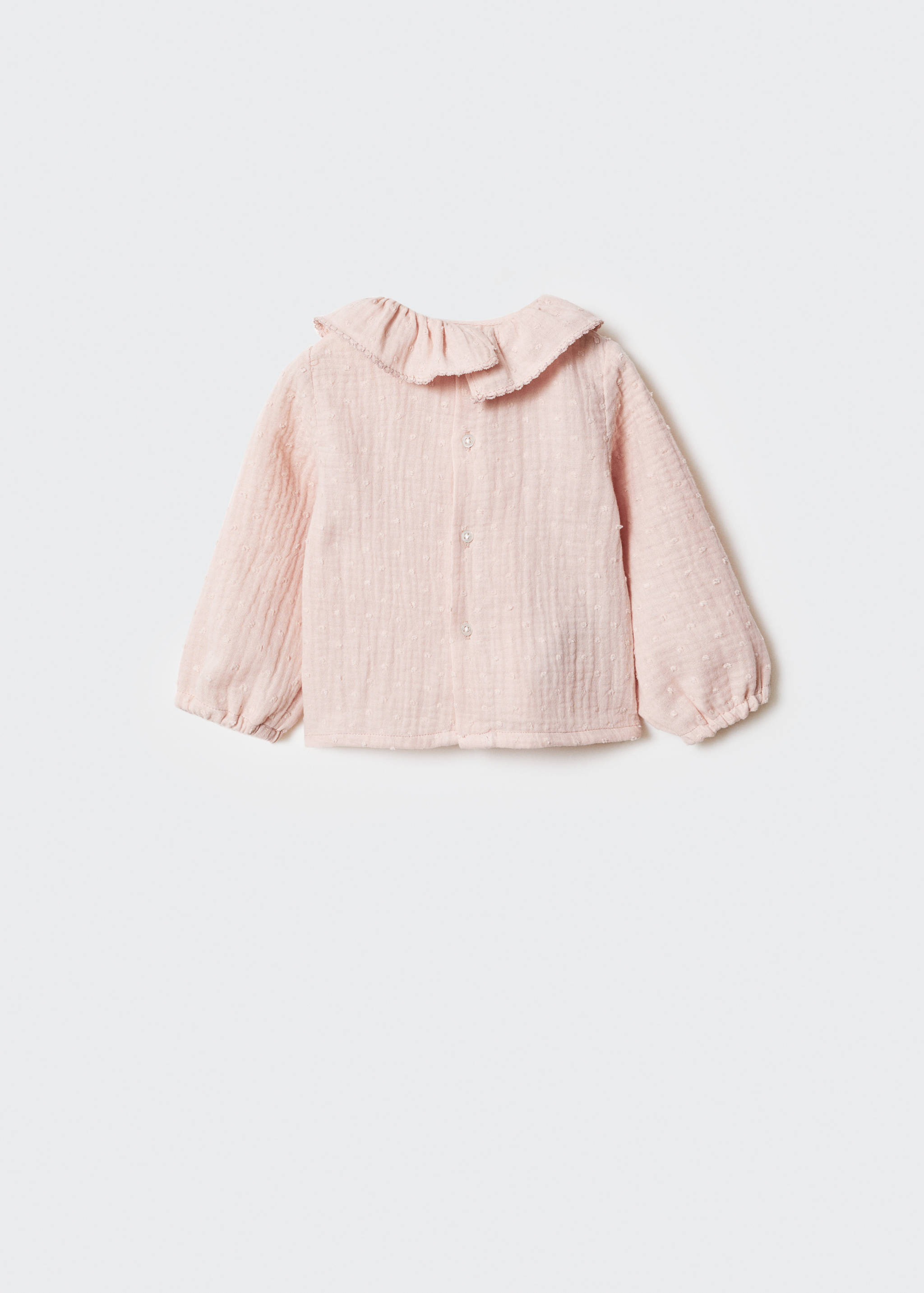 Cotton babydoll neck blouse - Reverse of the article